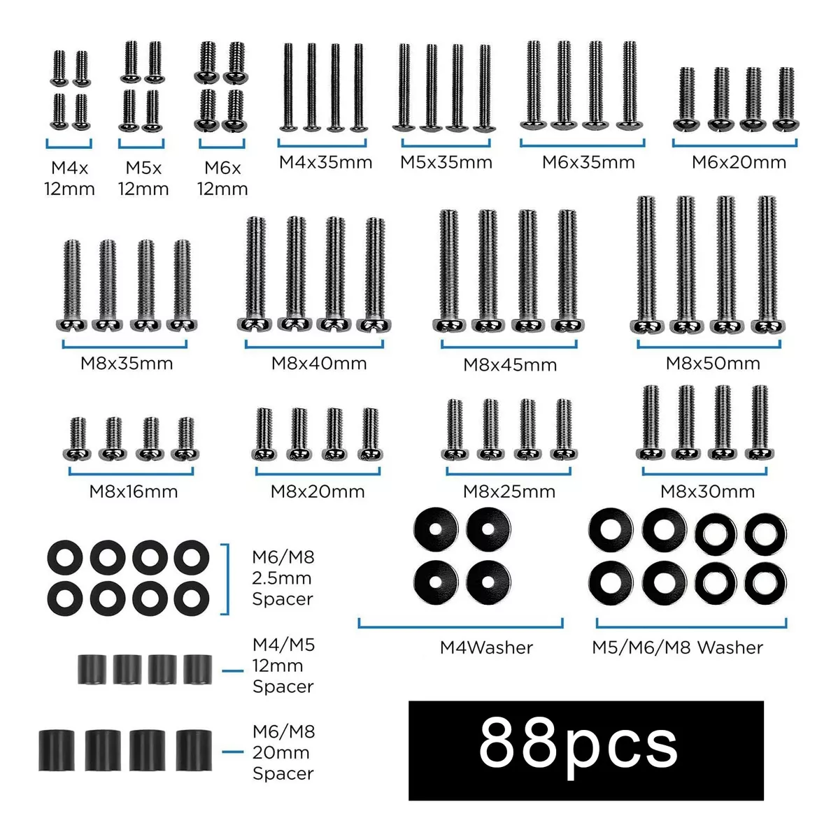 Foto 3 pulgar | Kit Universal de Montaje Tornillos para Tv Soport Negro