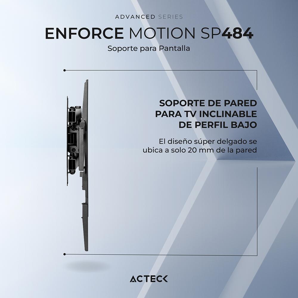 Foto 5 pulgar | Soporte Smart Tv Acteck Enforce Motion Sp484 37 A 80 Pulgadas 40kg  Inclinación 15° Y Giro De 60° Negro Ac-939713