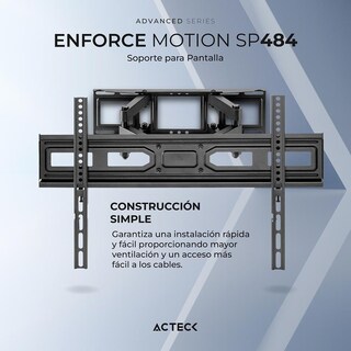 Foto 5 | Soporte Smart Tv Acteck Enforce Motion Sp484 37 A 80 Pulgadas 40kg Inclinación 15° Y Giro De 60° Negro Ac-939713