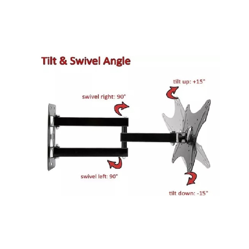 Foto 4 pulgar | Soporte De Pared Para Tv De 14 A 42 Pulgadas Y 35 Kg Con Brazo De Acero De 180° - Venta Internacional.
