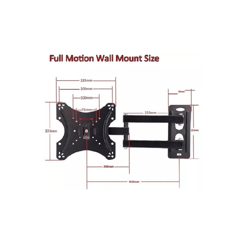 Foto 5 pulgar | Soporte De Pared Para Tv De 14 A 42 Pulgadas Y 35 Kg Con Brazo De Acero De 180° - Venta Internacional.