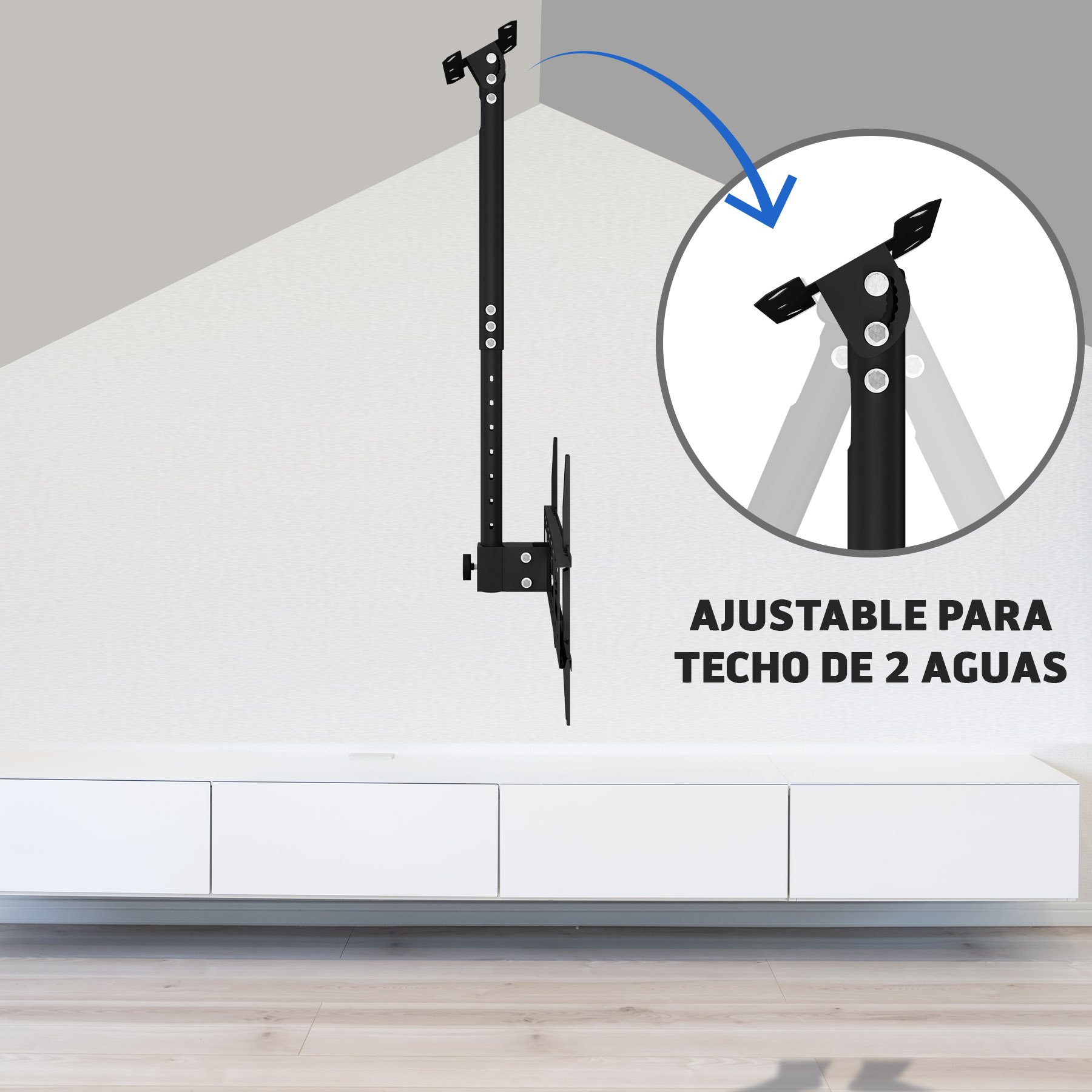 Foto 5 | Soporte De Techo Para Pantallas De 42 A 80'' Con Inclinación Ho-roof42-80