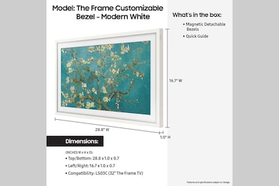 Foto 4 | Bisel Personalizable Blanco Para Tv Samsung The Frame 32'' 2023 - Venta Internacional.