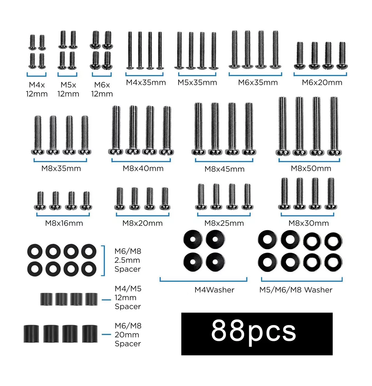 Foto 3 pulgar | Kit Universal De Montaje Set De Tv Tornillos Para Tv Soport Negro