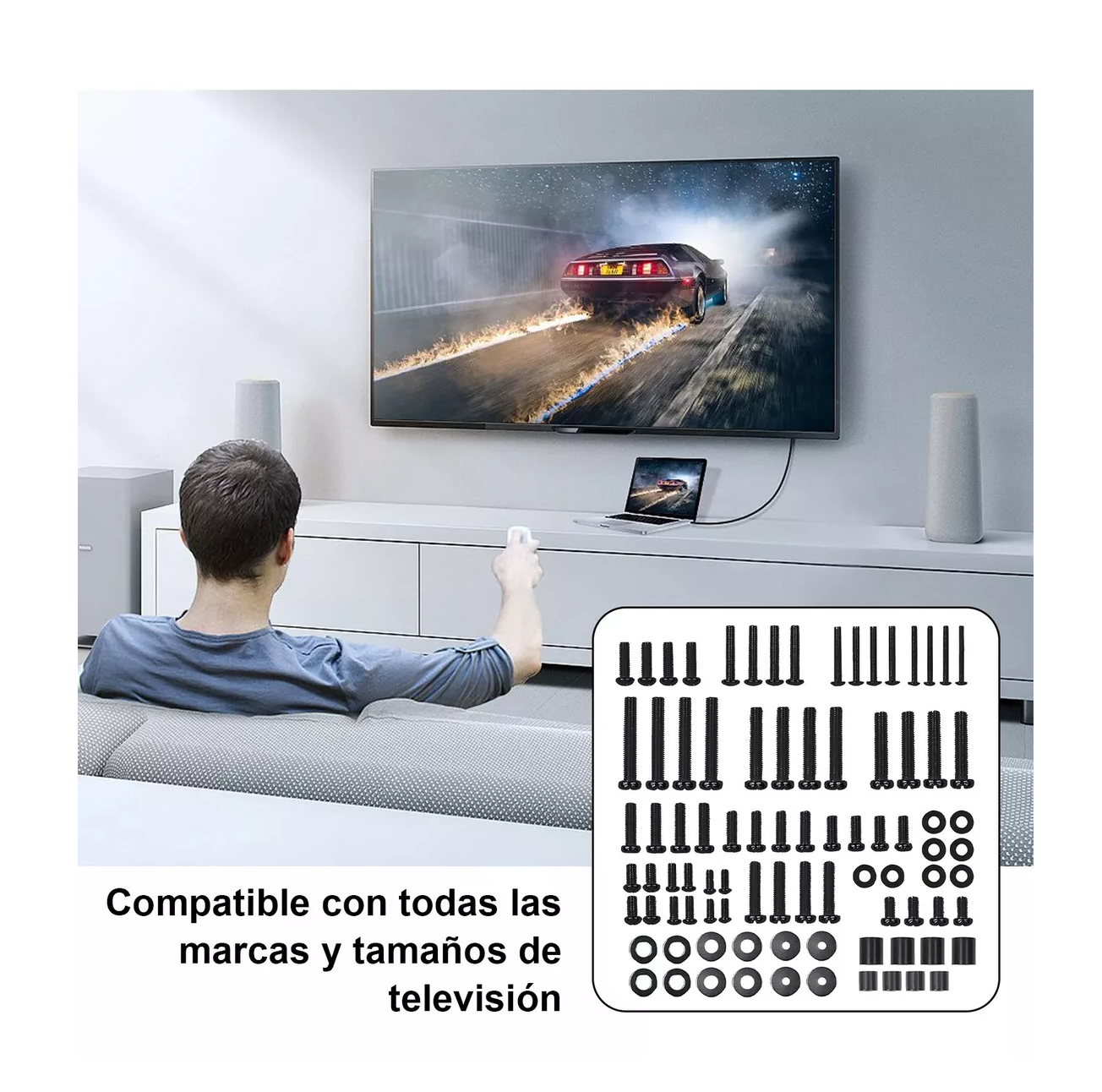 Foto 4 pulgar | Kit Universal De Montaje Set De Tv Tornillos Para Tv Soport Negro