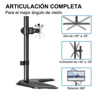 Foto 2 | Soporte Xtellar De Escritorio Mountup Para Monitores De 13-32 Negro