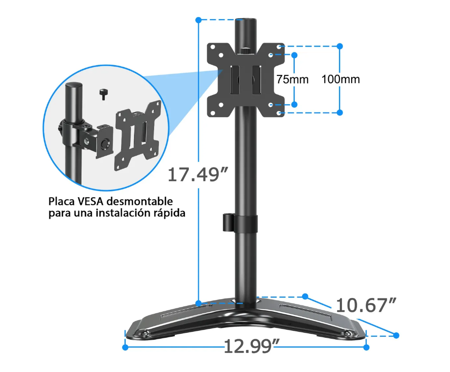 Foto 4 pulgar | Soporte Xtellar De Escritorio Mountup Para Monitores De 13-32 Negro