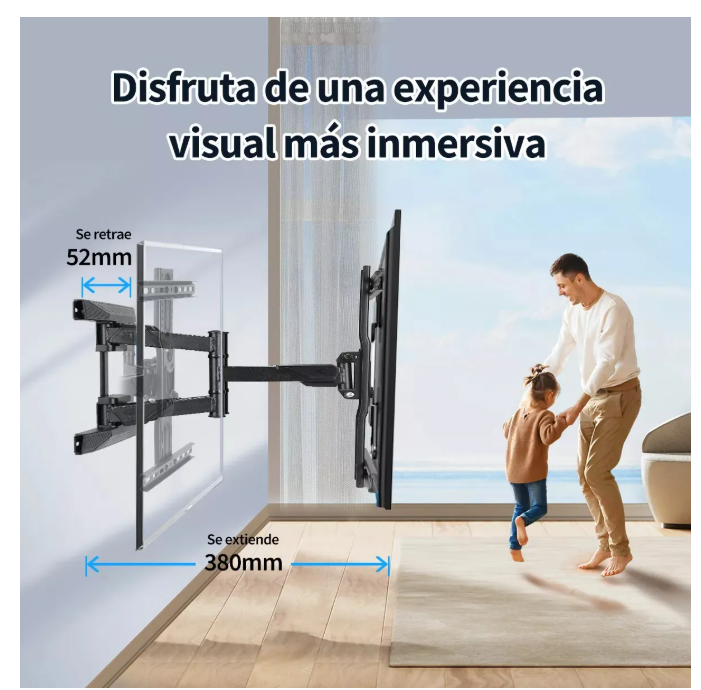 Foto 5 pulgar | Xtellar Soporte Pared Tv Para Pantalla Monitor Soporte Base De Pared Para 40'' 55'' 65'' 75'' 80'' Pulgadas De Televisi