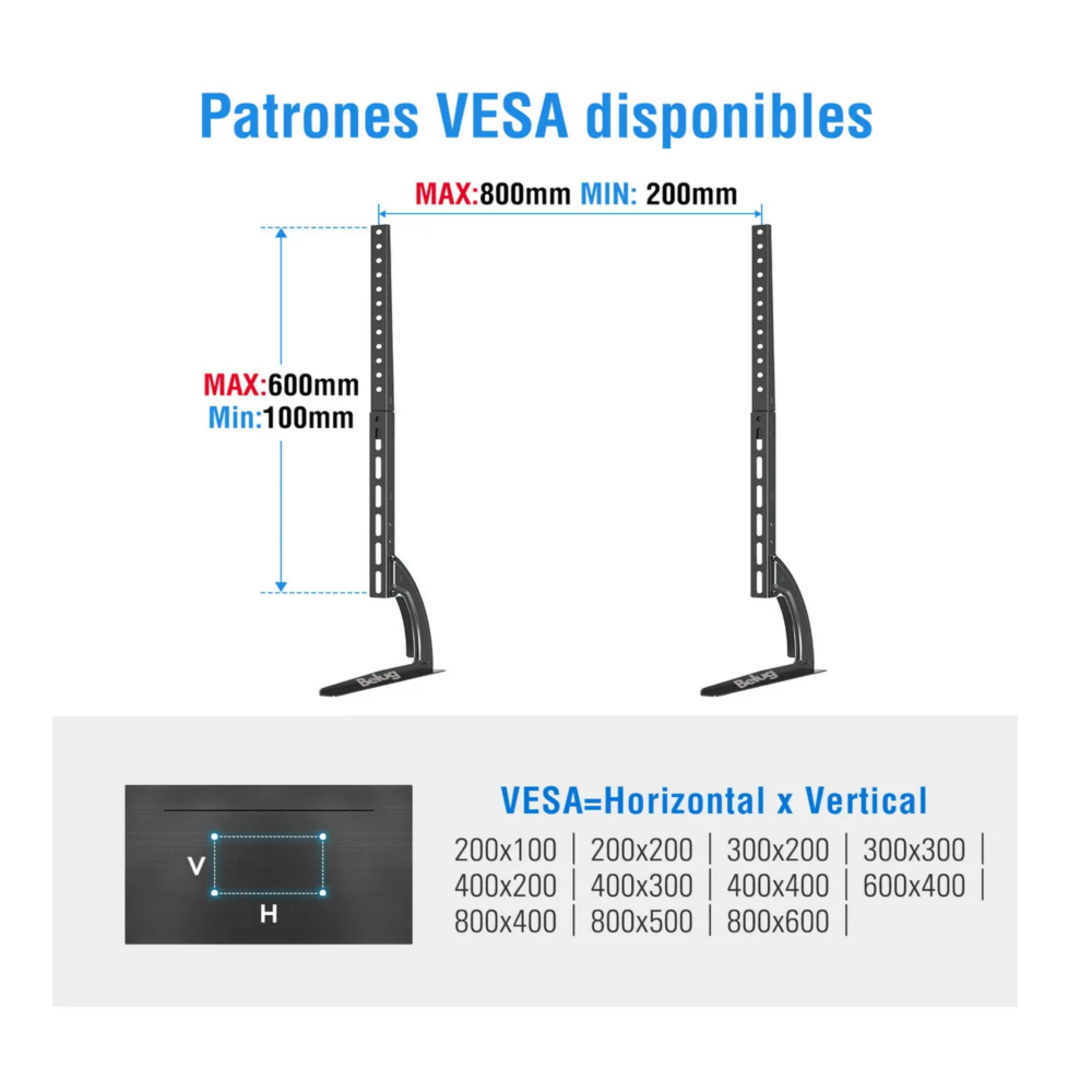 Foto 3 pulgar | Soporte Para Tv Belug Base De Pantalla 32 A 65 Pulgadas Negro