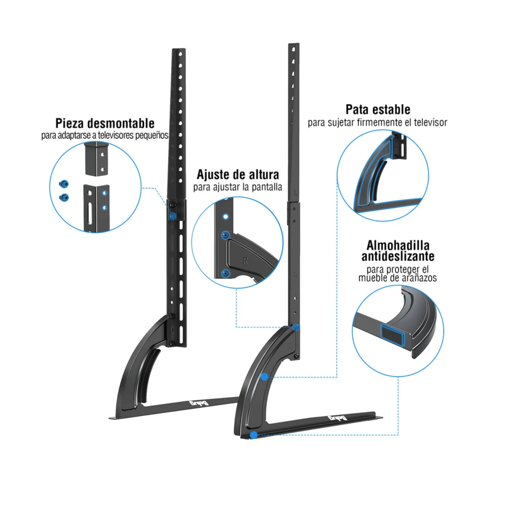 Foto 4 pulgar | Soporte Para Tv Belug Base De Pantalla 32 A 65 Pulgadas Negro