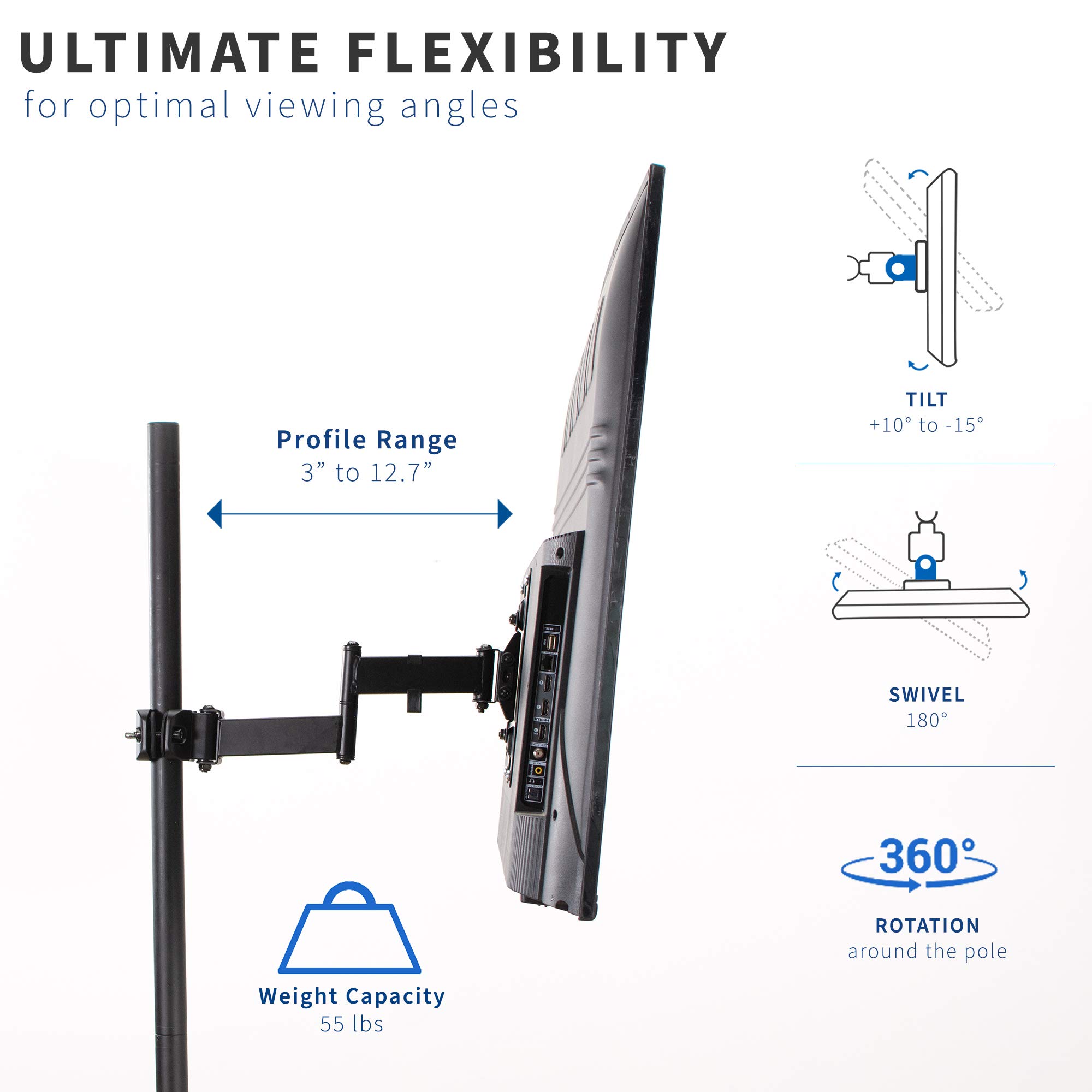 Foto 4 pulgar | Soporte De Brazo Para Tv Vivo Universal Bole Mount 32-55 Pulgadas Mount-pole4 - Venta Internacional.