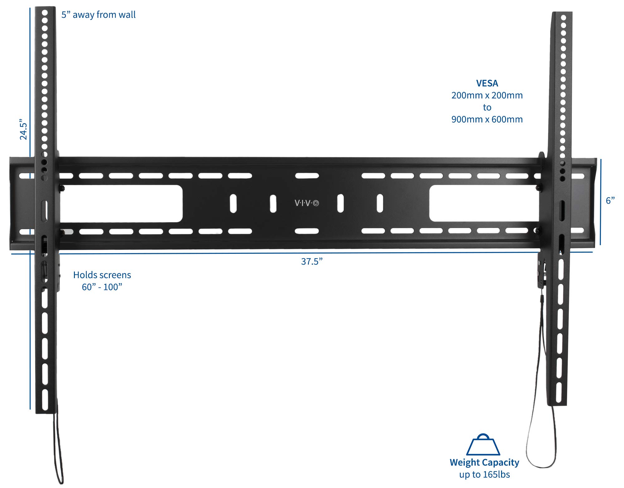 Foto 3 pulgar | Soporte De Pared Para Tv Vivo Mount-vw100t 60-100 Pulgadas - Venta Internacional.