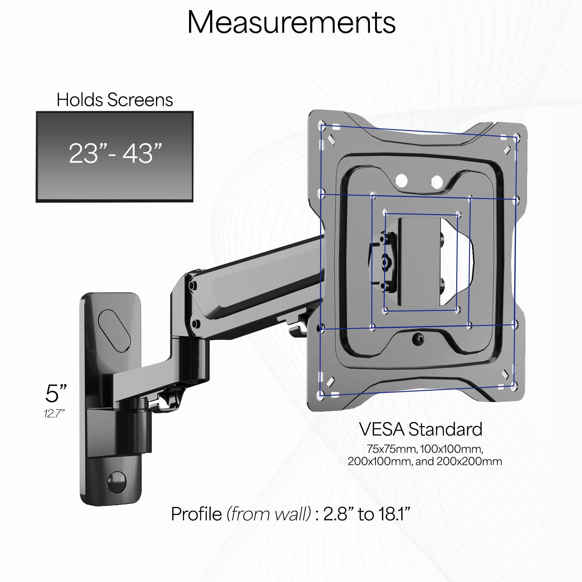 Foto 4 pulgar | Soporte De Pared Para Tv Vivo Mount-g200b Para Pantallas De 23 A 43 Pulgadas - Venta Internacional.