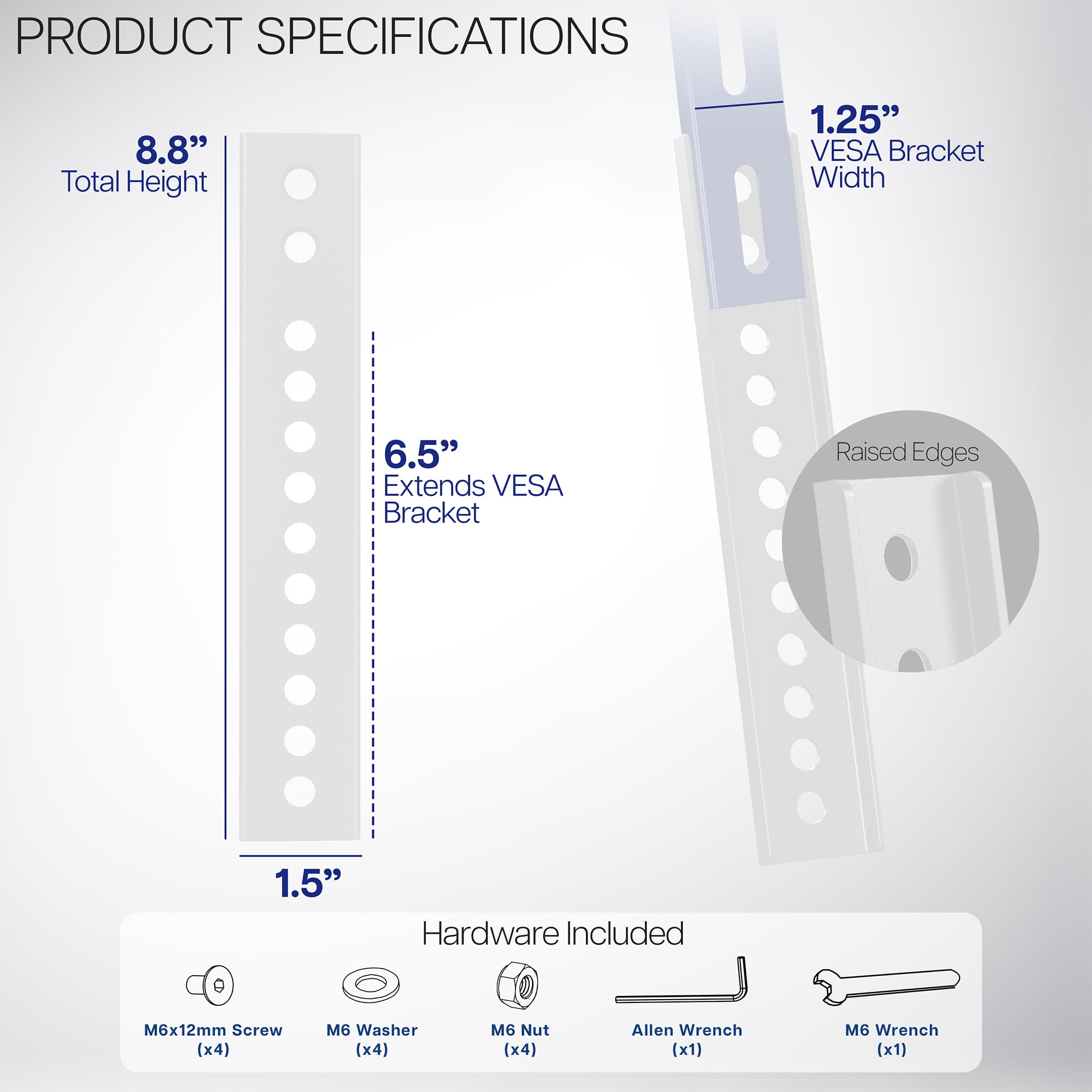 Foto 3 pulgar | Kit De Soporte Para Placas Extensoras Vesa Vivo Mount-ad165w, Color Blanco - Venta Internacional.