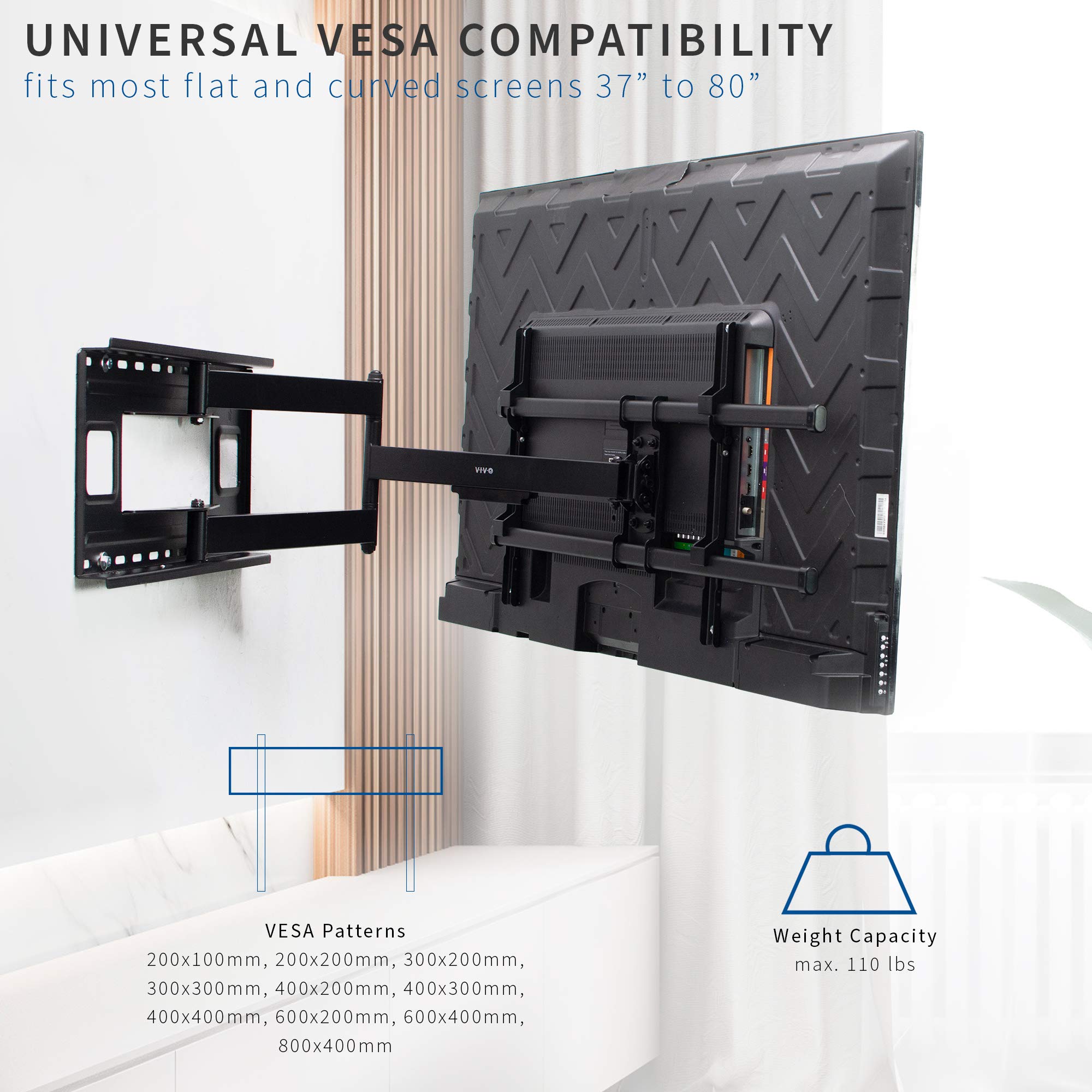 Foto 4 pulgar | Soporte De Pared Para Tv Vivo Mount-vw080l Para Pantallas De 37-80 Pulgadas - Venta Internacional.