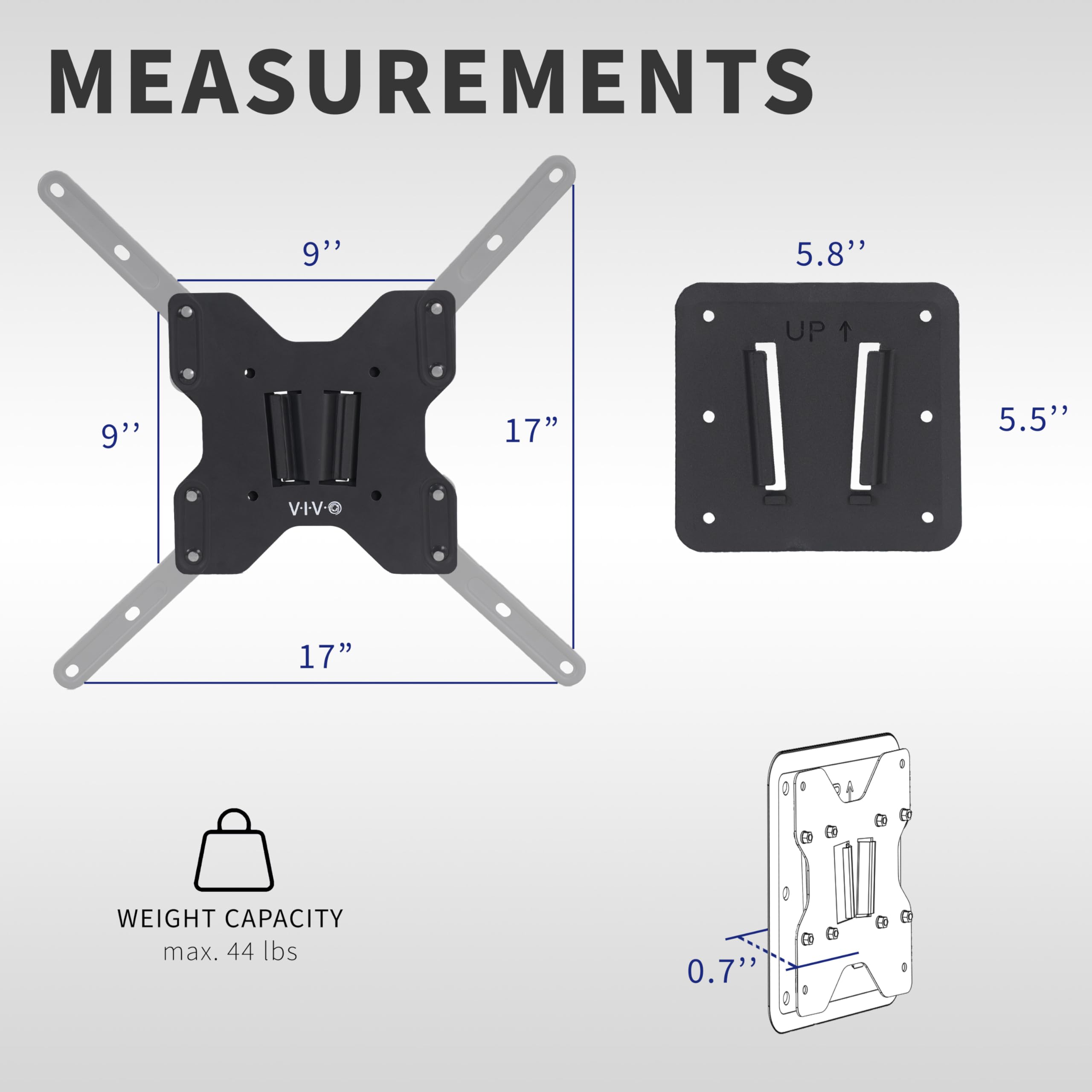 Foto 4 pulgar | Soporte Para Tv Vivo Rv, Soporte Grande, Vwrv2 Max Vesa 400 X 400, 20 Kg - Venta Internacional.