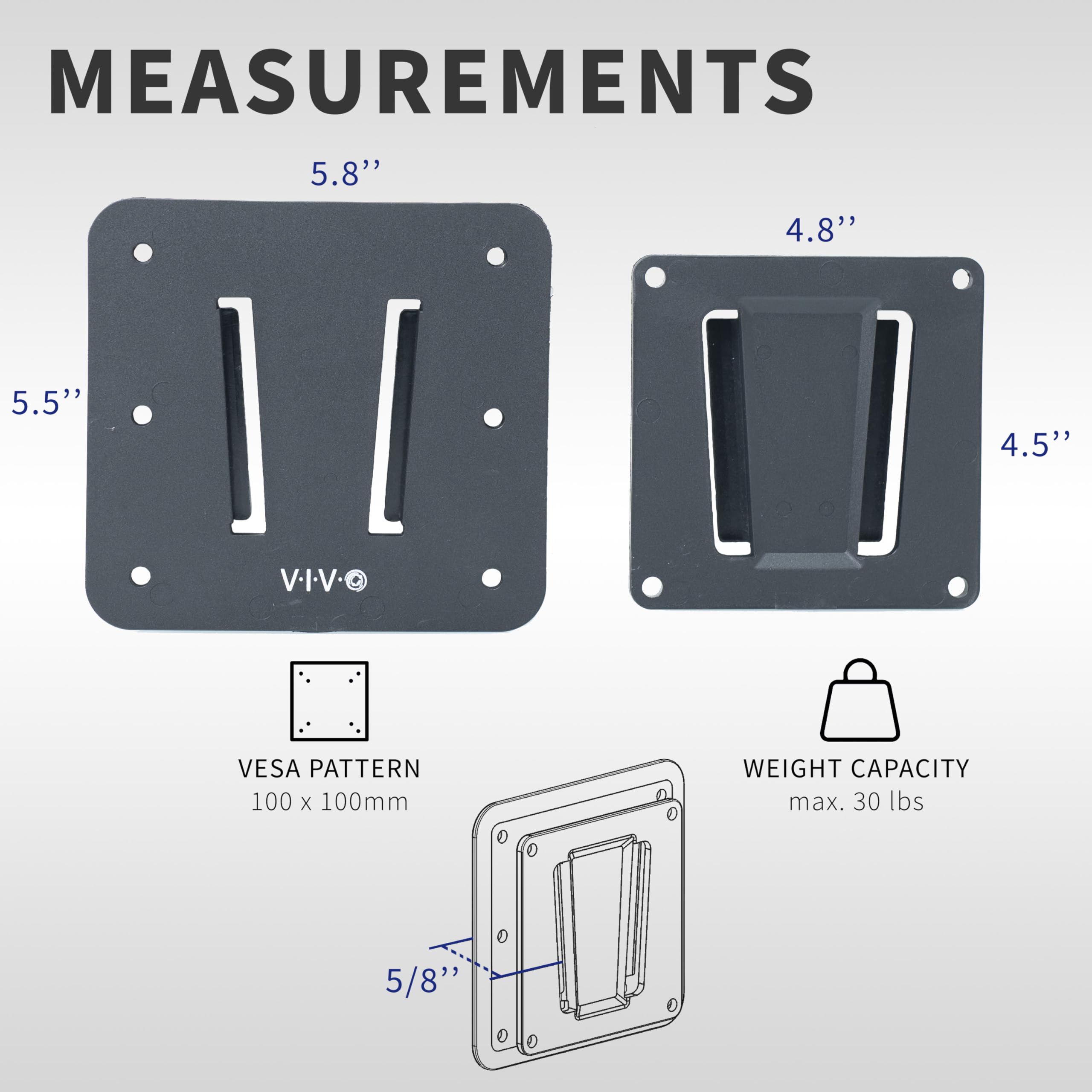 Foto 4 pulgar | Set De Soportes Para Tv Rv Vivo Mount-vwrv1-3 Para Pantallas De Hasta 43 Pulgadas - Venta Internacional.