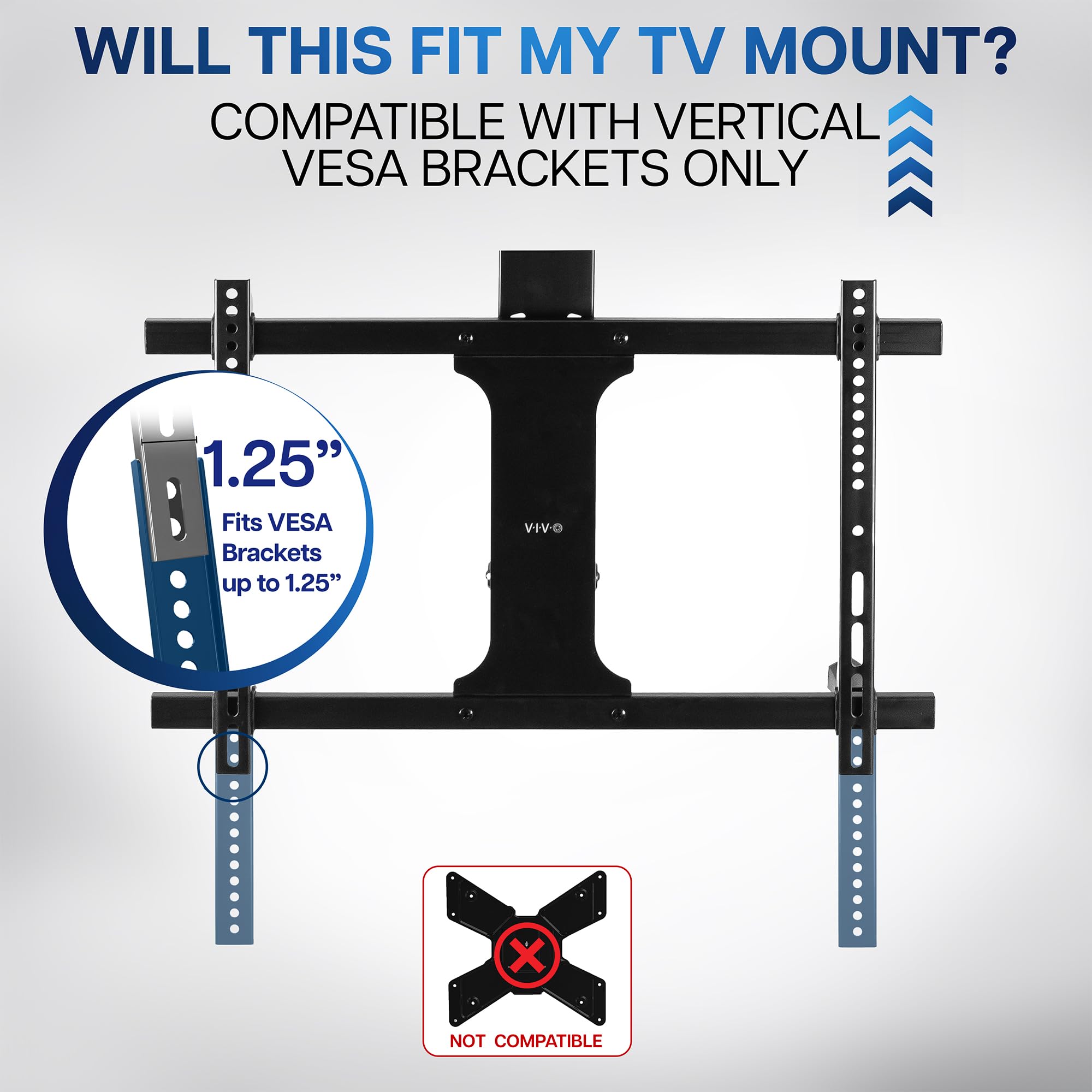 Foto 3 | Kit De Soporte De Placa Extensora Vesa Vivo Mount-ad165 Negro - Venta Internacional.