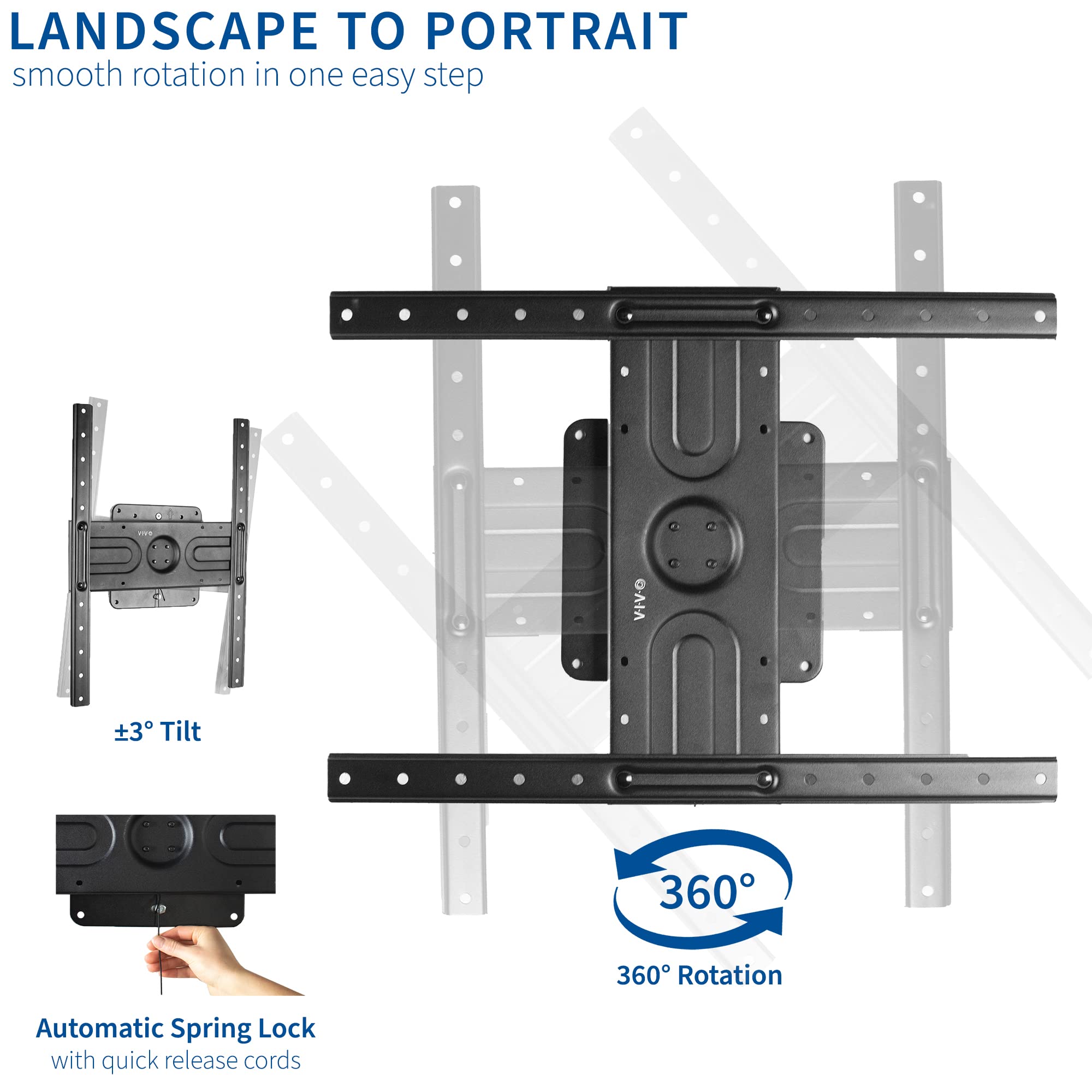 Foto 3 | Soporte De Pared Para Tv Vivo Mount-vw080p De Paisaje A Retrato 37-80 - Venta Internacional.