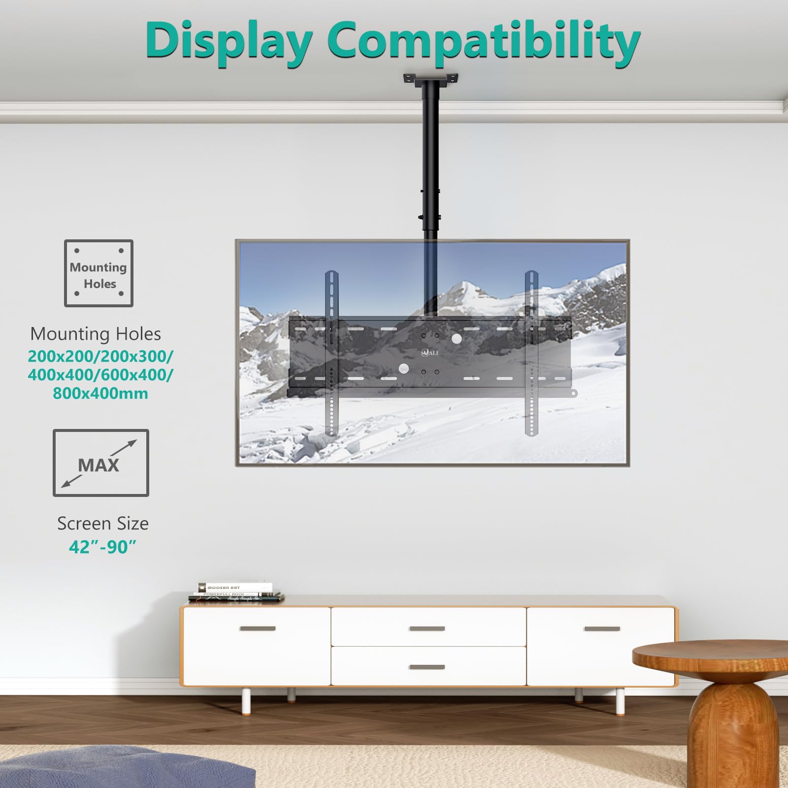 Foto 3 pulgar | Soporte De Tv De Techo Wali Cm4290 Para Televisores De 42 A 90 Pulgadas - Venta Internacional.