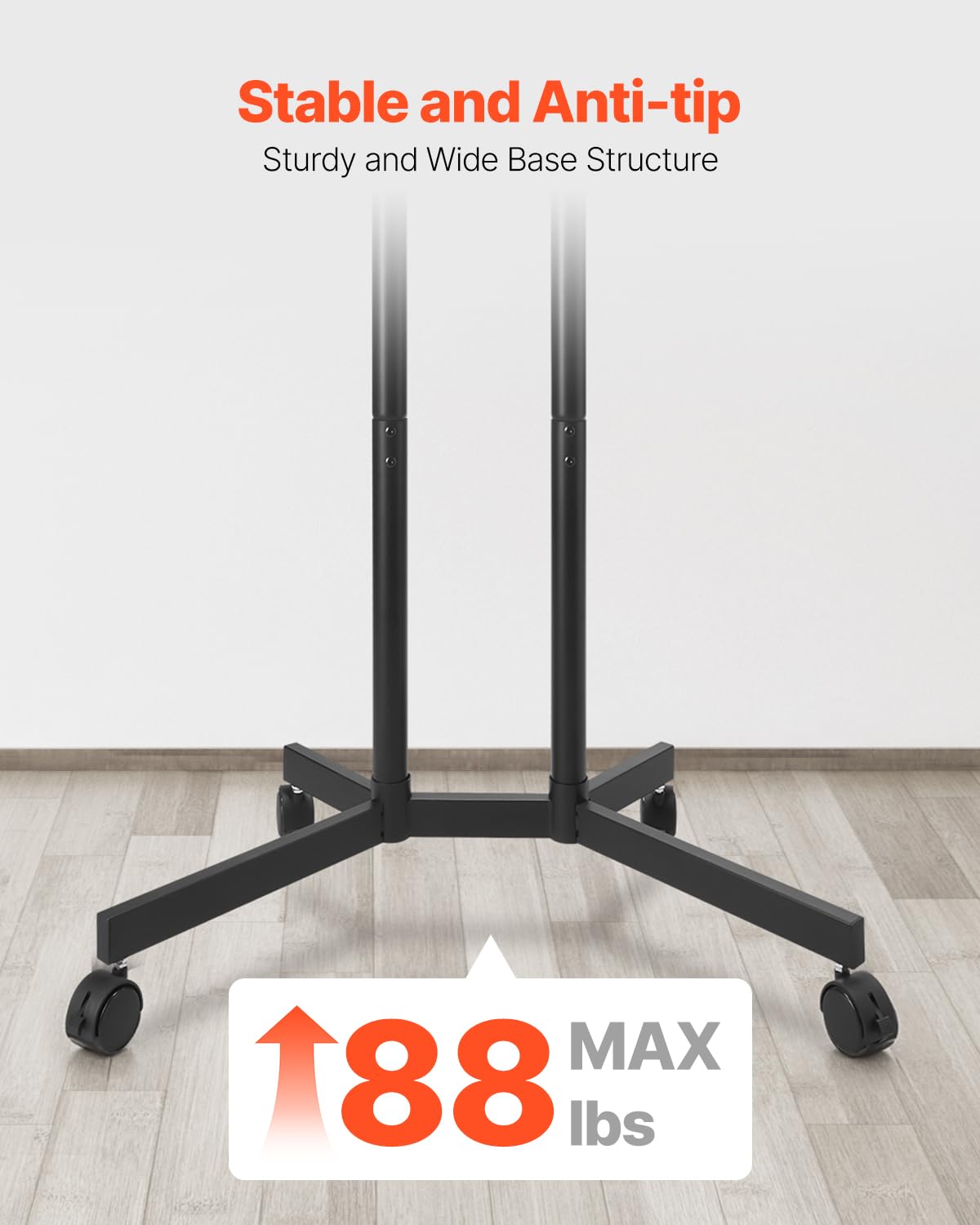 Foto 5 pulgar | Soporte Para Tv Vevor Rolling Mobile Cart, Pantallas De 32 A 65 Pulgadas, 40 Kg - Venta Internacional.