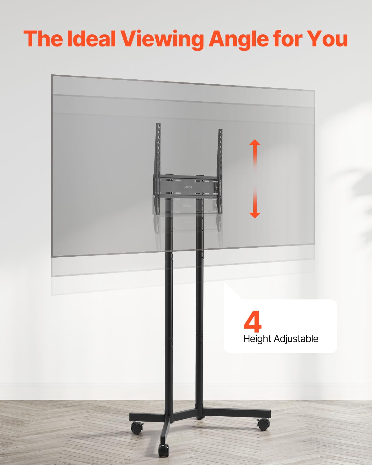 Foto 6 pulgar | Soporte Para Tv Vevor Rolling Mobile Cart, Pantallas De 32 A 65 Pulgadas, 40 Kg - Venta Internacional.