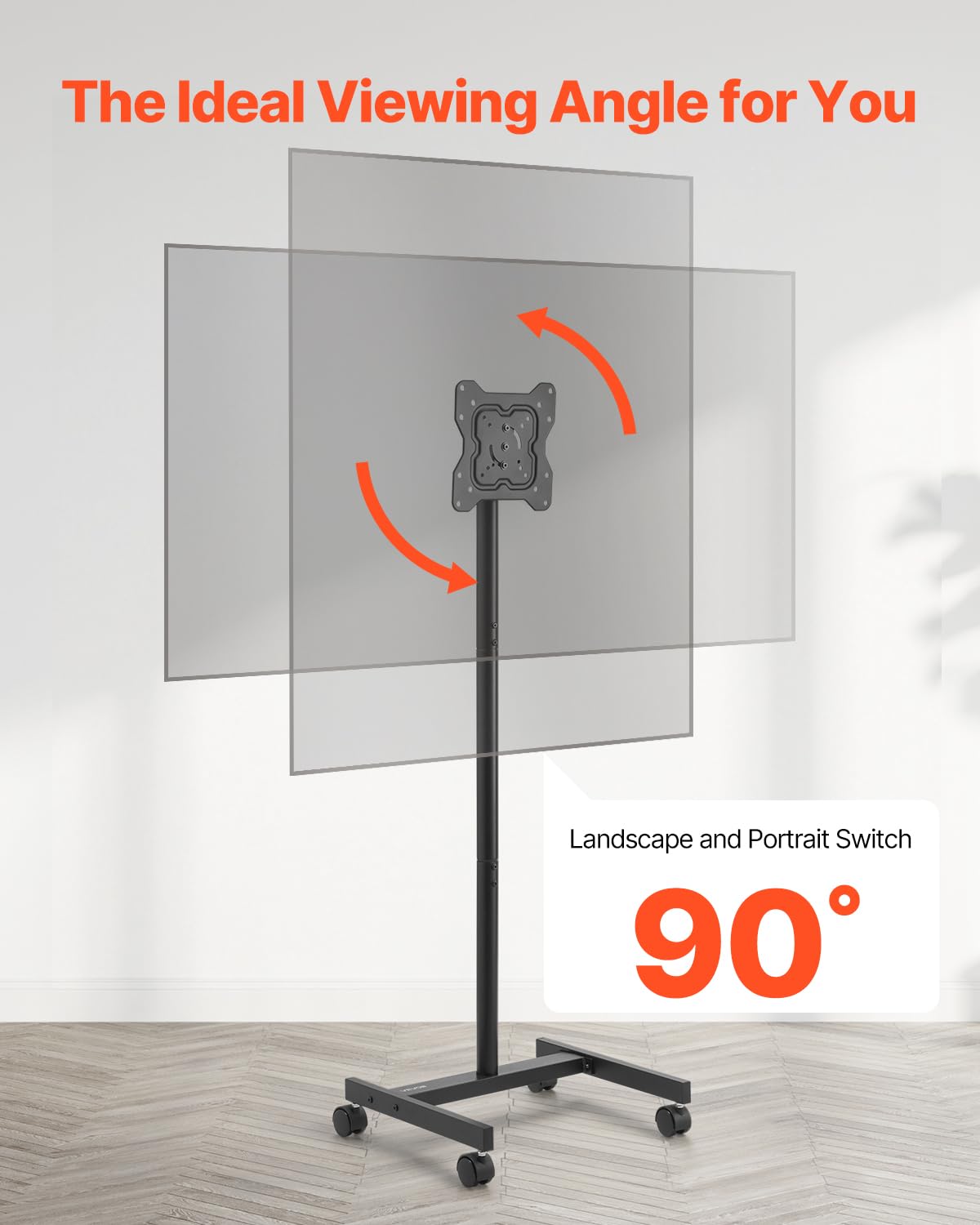 Foto 5 | Soporte De Tv Vevor Rolling Mobile Carrito De 17 A 55 Pulgadas Con Pantallas De 20 X 20 Cm - Venta Internacional.