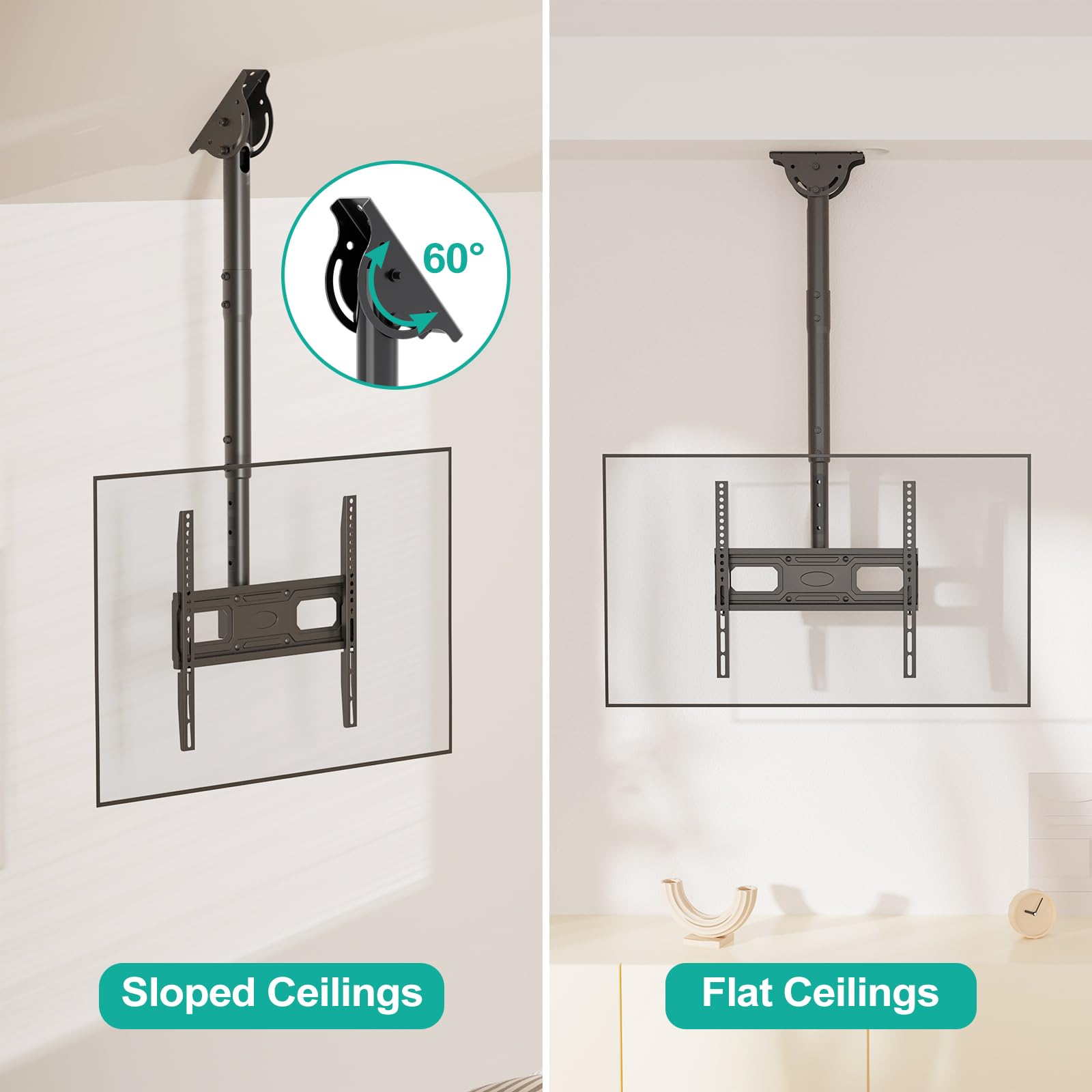 Foto 6 pulgar | Soporte De Techo Para Tv Wali Cm2665xl-p Full Motion 26-65'' - Venta Internacional.
