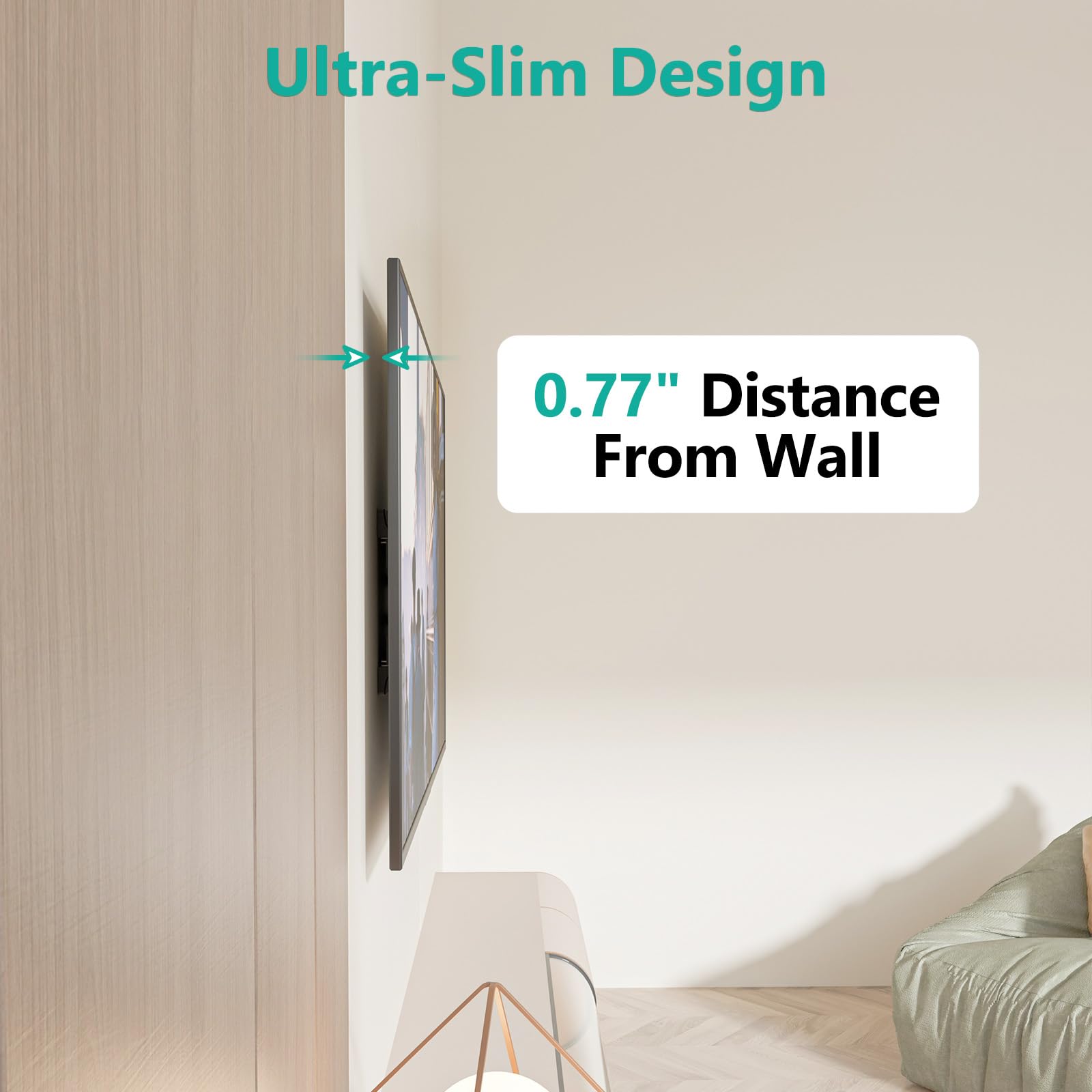 Foto 3 pulgar | Soporte De Pared Para Tv Wali Ultra Slim Full Motion 43-90 Pulgadas - Venta Internacional.