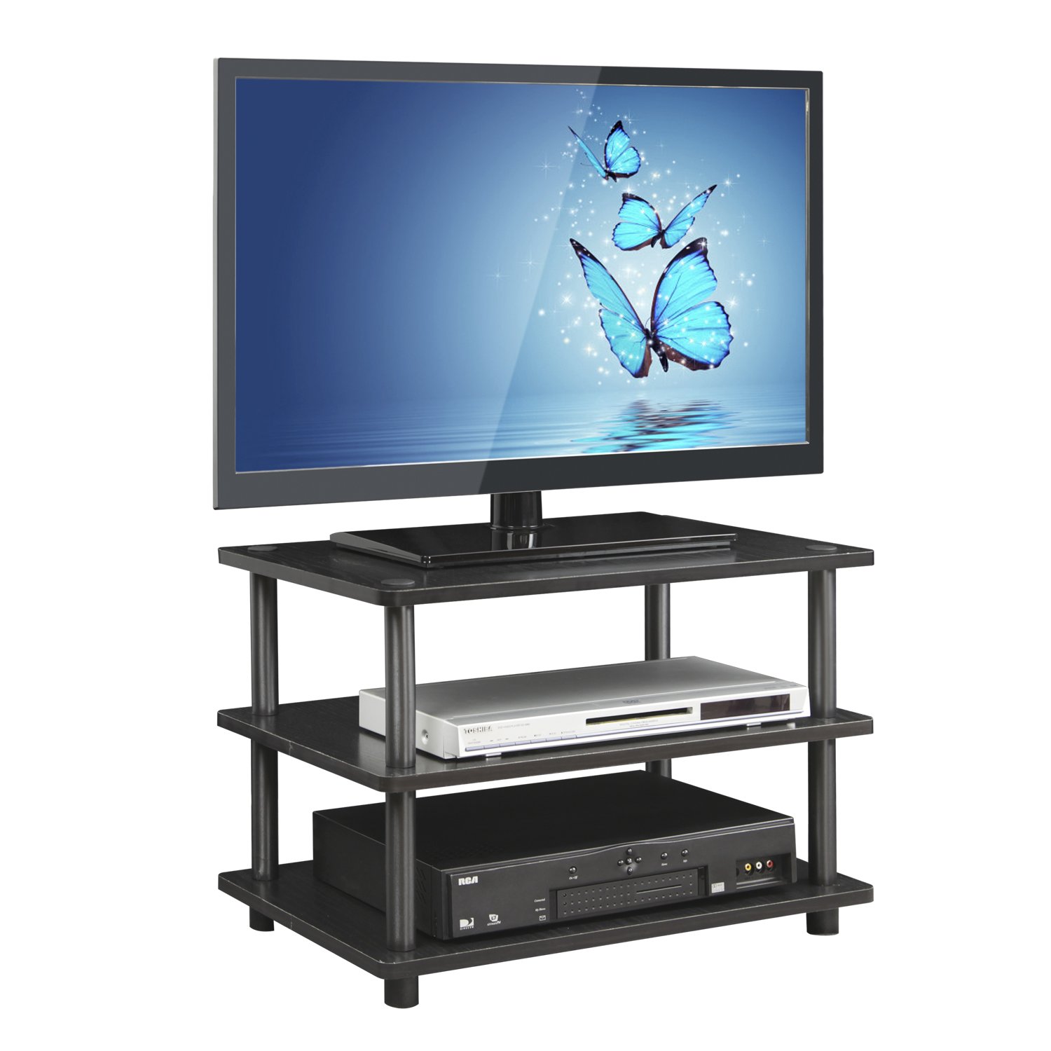 Foto 3 | Soporte para Tv Furinno Turn-n-tube 3 Niveles Negro- Venta Internacional
