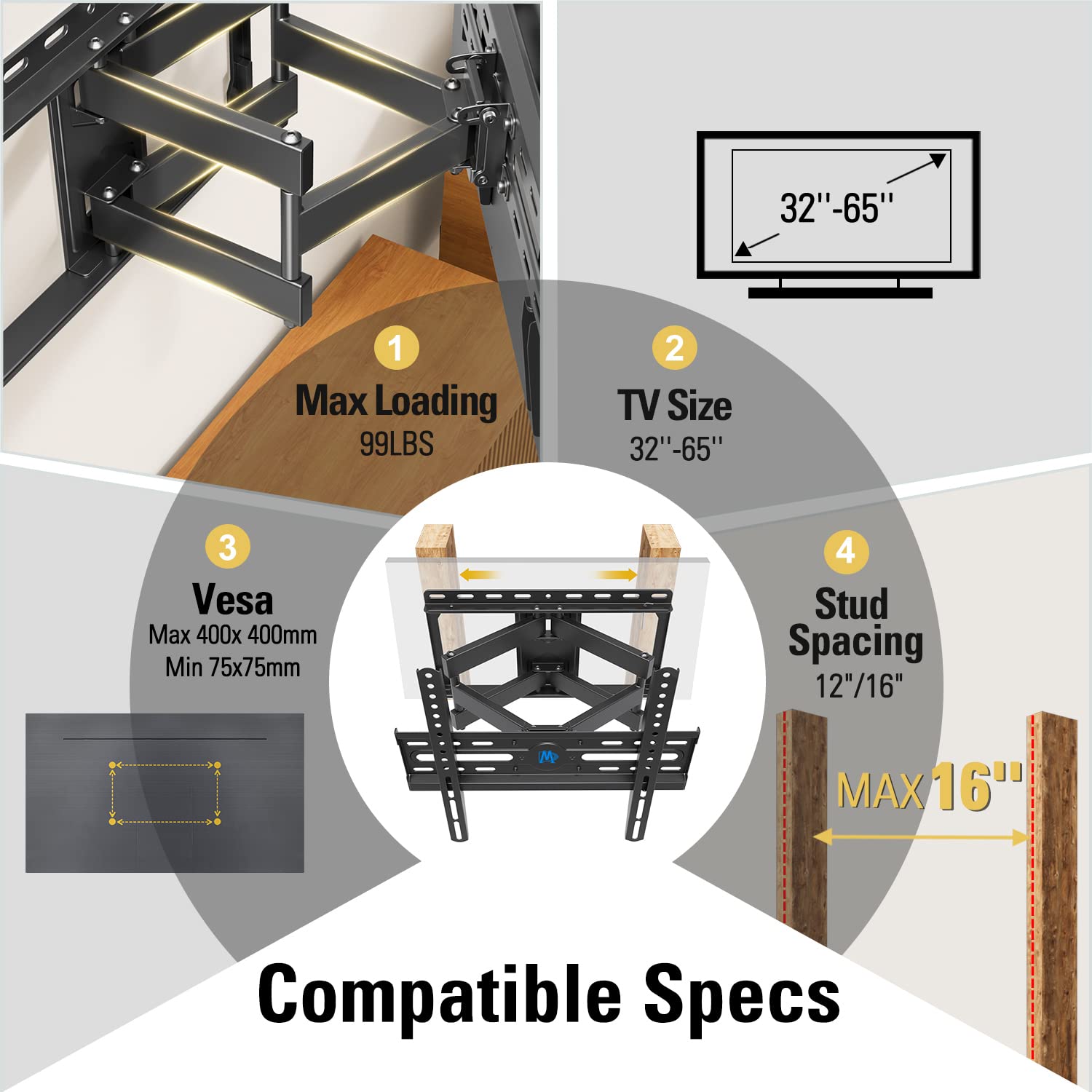 Foto 7 | Soporte De Pared Dream Md2380 Para Tv De 32 A 65 Pulgadas - Venta Internacional.