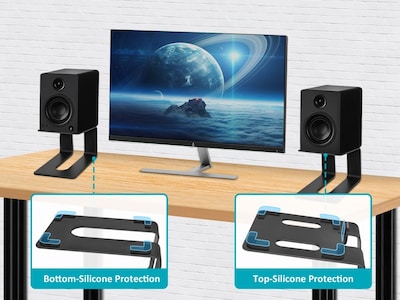 Foto 5 | Estantería De Escritorio De Metal Inclinada Monoprice Con Soportes Para Altavoces - Venta Internacional.