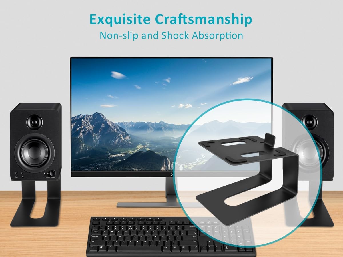 Foto 7 pulgar | Estantería De Escritorio De Metal Inclinada Monoprice Con Soportes Para Altavoces - Venta Internacional.