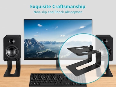 Foto 6 | Estantería De Escritorio De Metal Inclinada Monoprice Con Soportes Para Altavoces - Venta Internacional.
