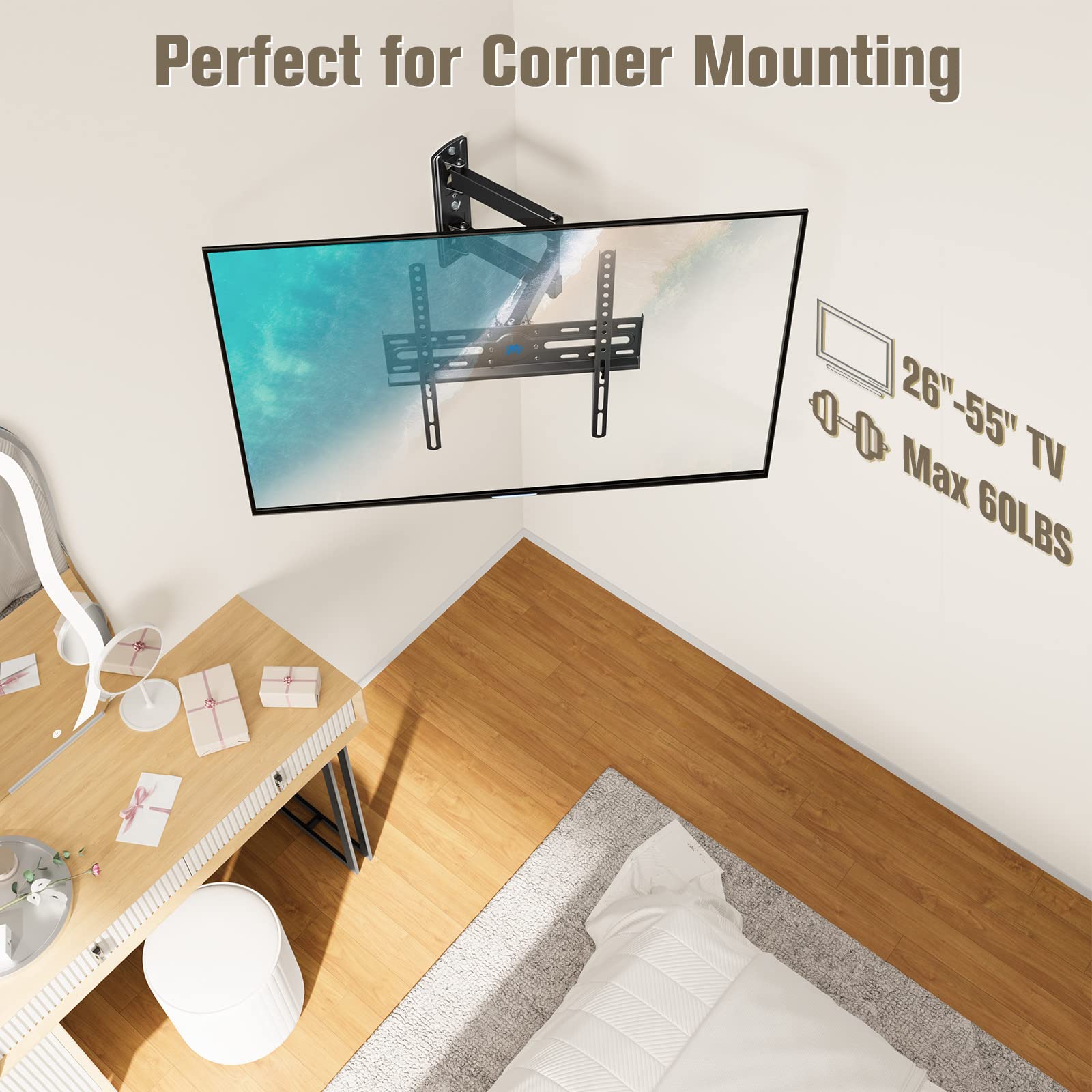Foto 7 pulgar | Soporte De Pared Giratorio E Inclinable Para Tv Dream Md2377 26-55 Pulgadas - Venta Internacional.