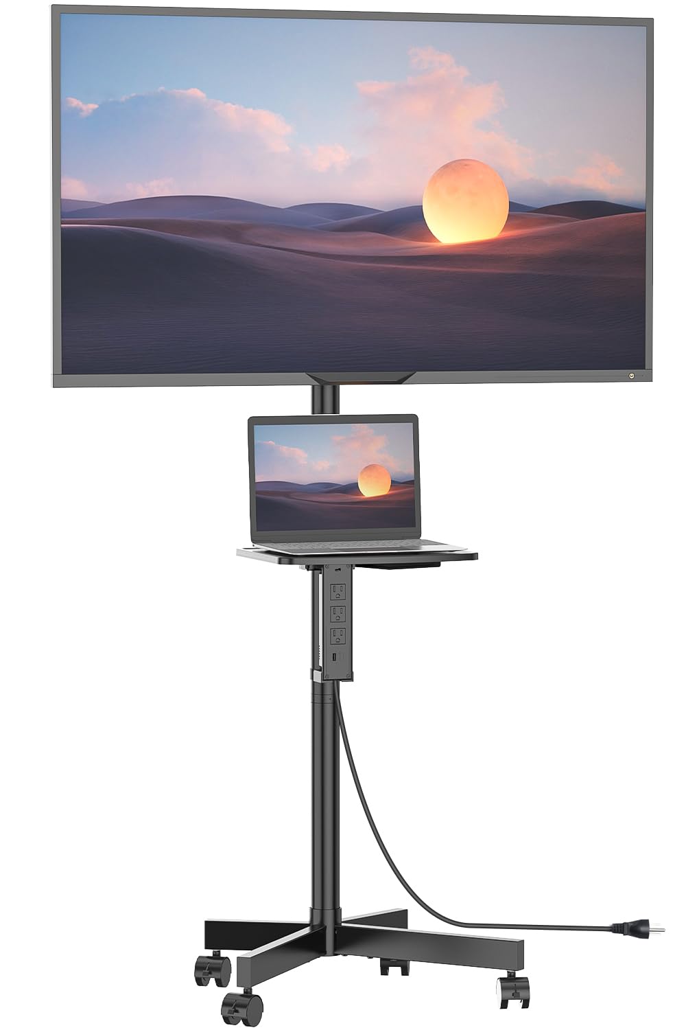 Soporte De Tv Wali Mobile Con Toma De Corriente Para Televisores De 34 A 65 Pulgadas - Venta Internacional.