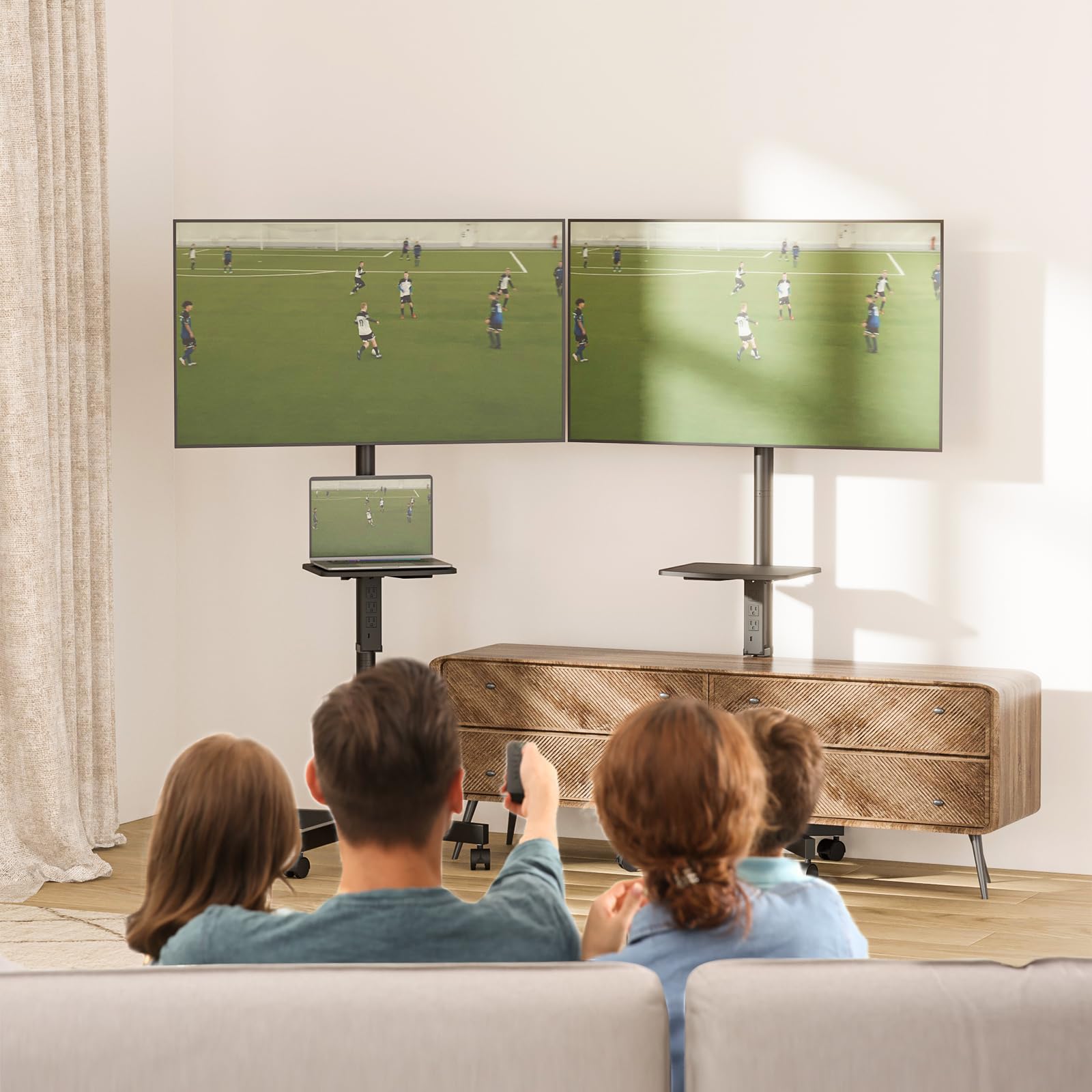Foto 6 pulgar | Soporte De Tv Wali Mobile Con Toma De Corriente Para Televisores De 34 A 65 Pulgadas - Venta Internacional.