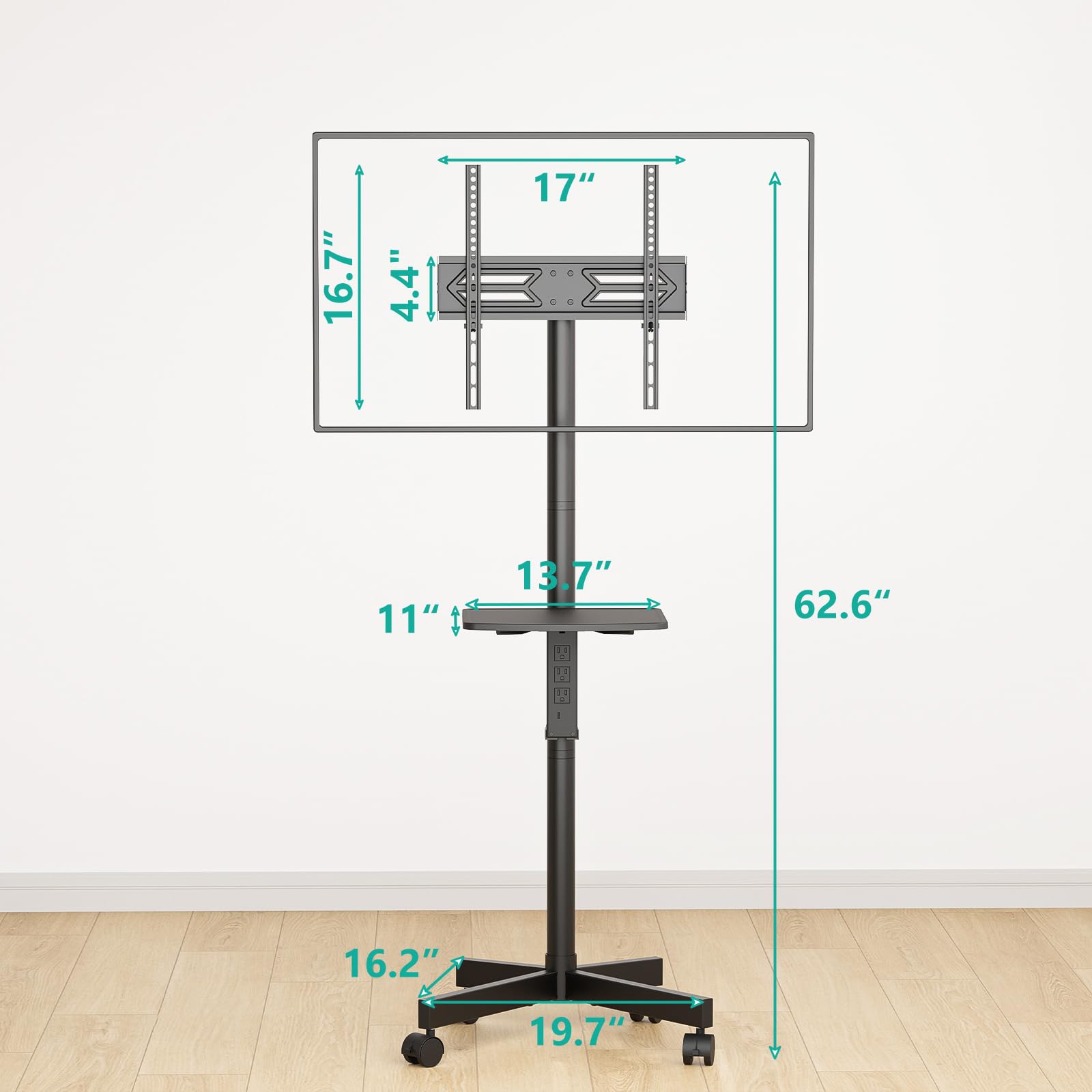 Foto 8 pulgar | Soporte De Tv Wali Mobile Con Toma De Corriente Para Televisores De 34 A 65 Pulgadas - Venta Internacional.