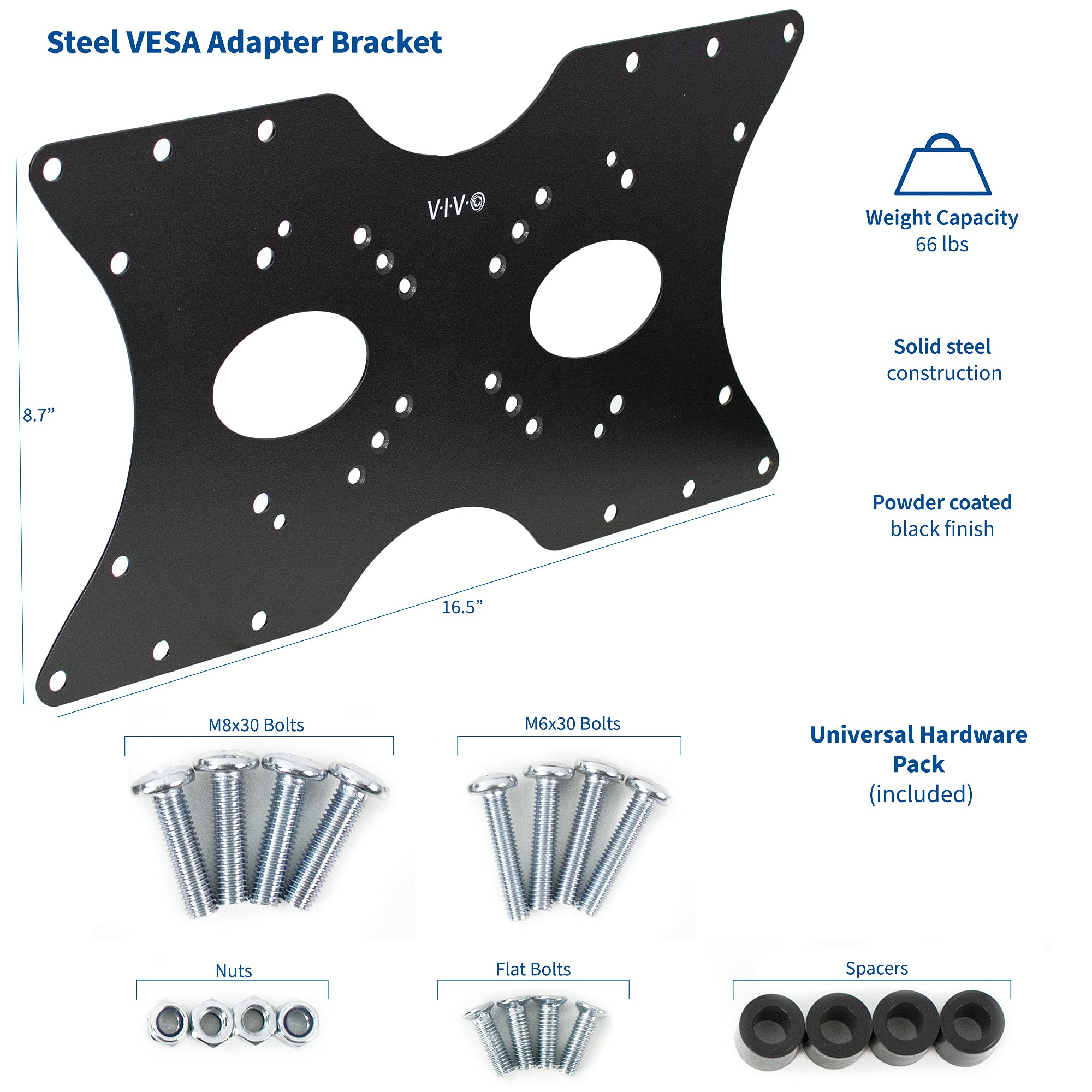 Foto 2 | Soporte De Placa Adaptadora Vivo Steel Vesa 32-55 Pulgadas - Venta Internacional.