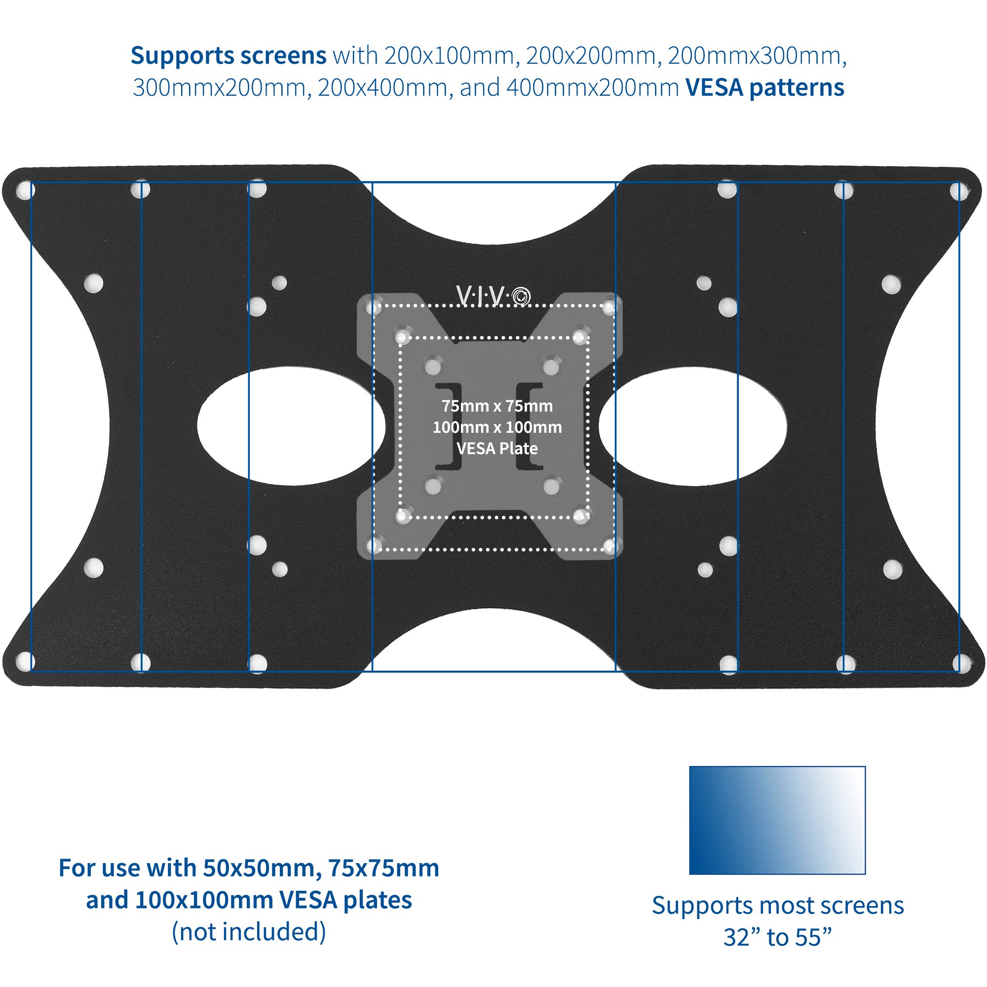 Foto 3 | Soporte De Placa Adaptadora Vivo Steel Vesa 32-55 Pulgadas - Venta Internacional.