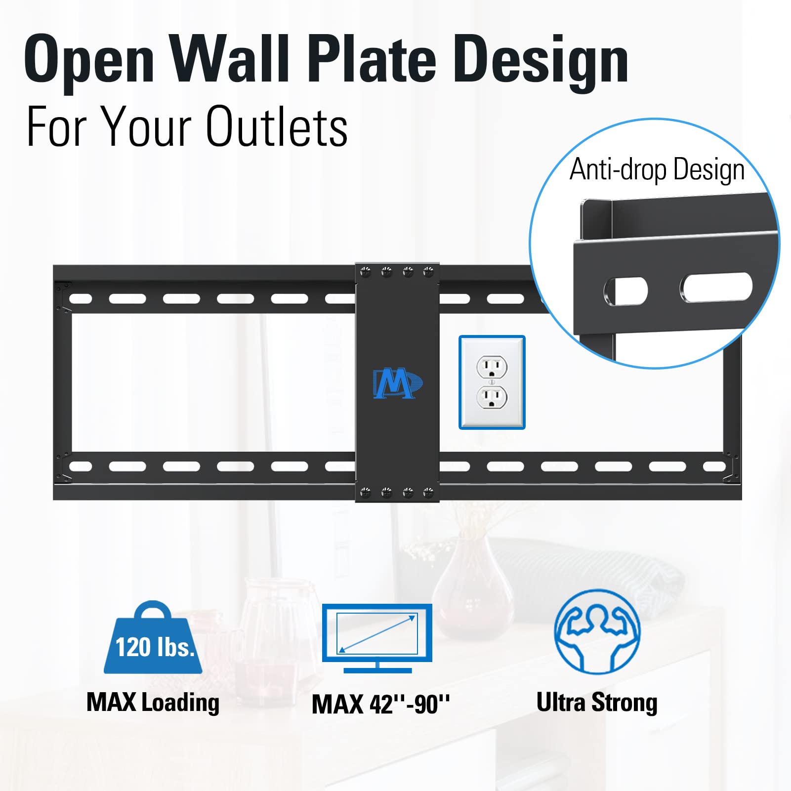 Foto 5 | Soporte De Pared Para Tv Dream Md2104 Para Televisores De 42 A 90 Pulgadas - Venta Internacional.