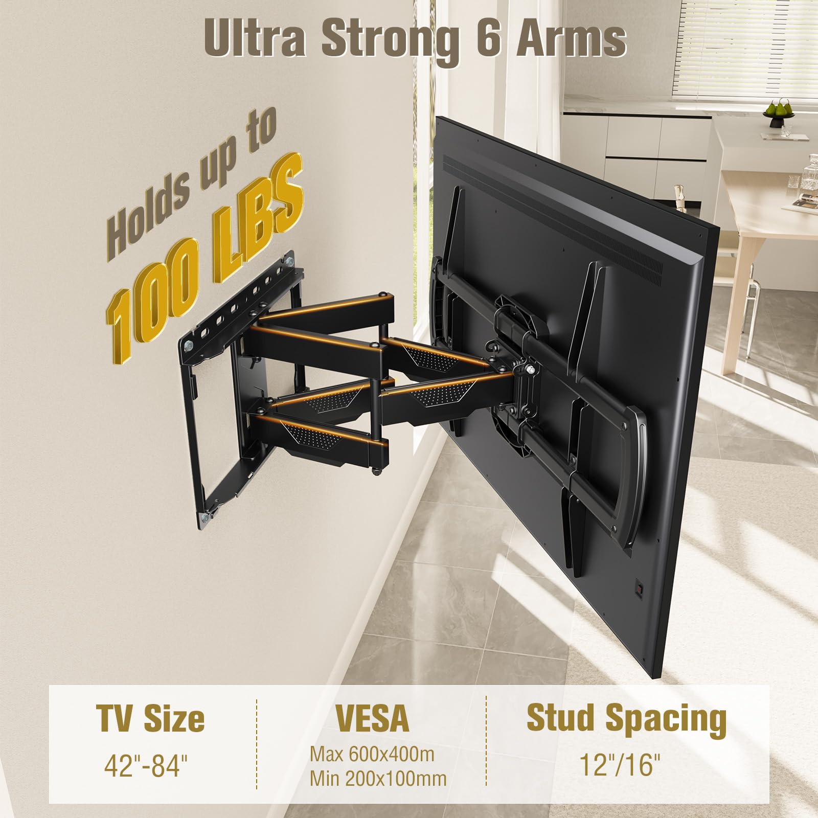 Foto 3 pulgar | Soporte De Pared Dream Md2296 Para Televisores De 42 A 84 Pulgadas - Venta Internacional.