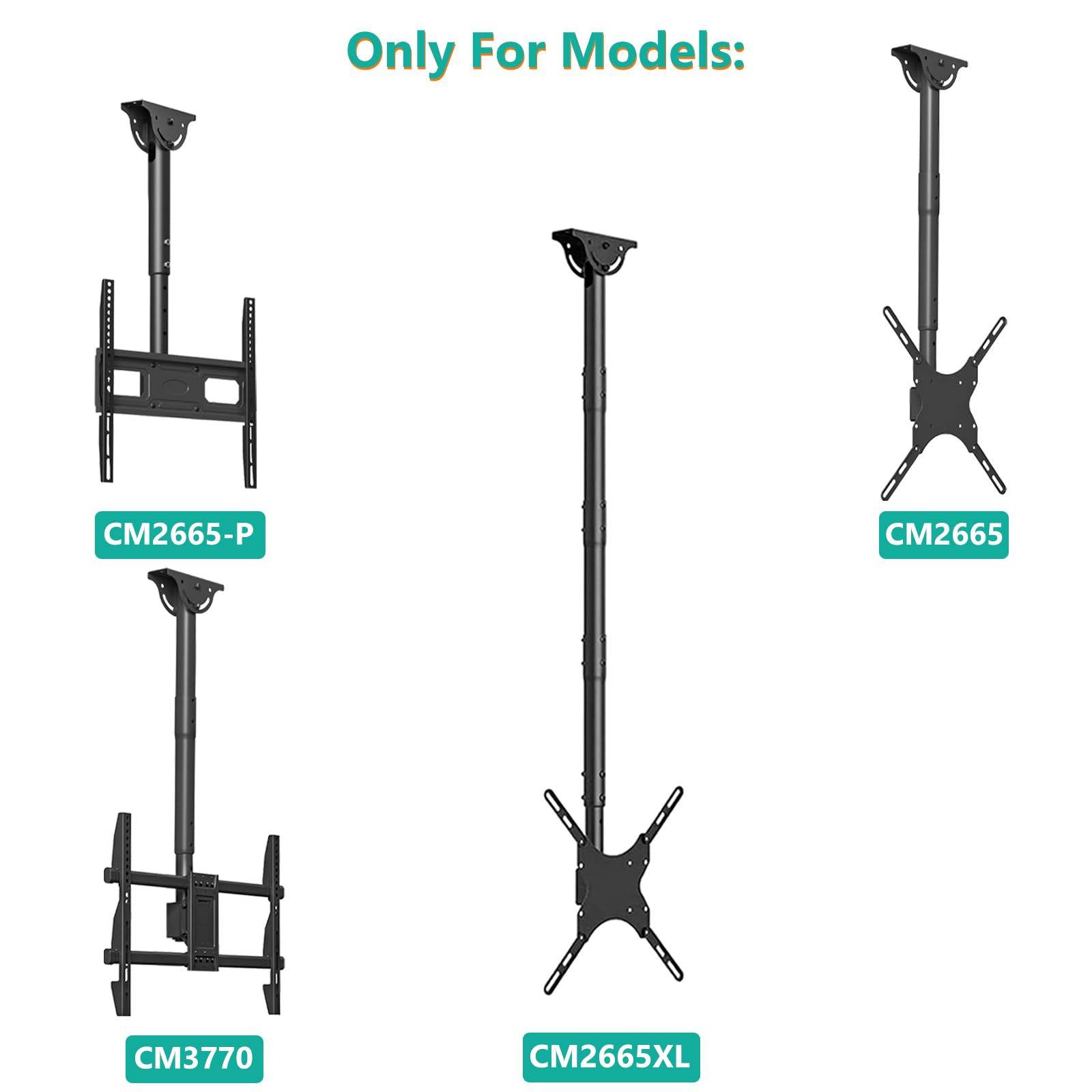 Foto 5 pulgar | Soporte De Techo Extendido Para Tv Wali Esp01, Color Negro - Venta Internacional.