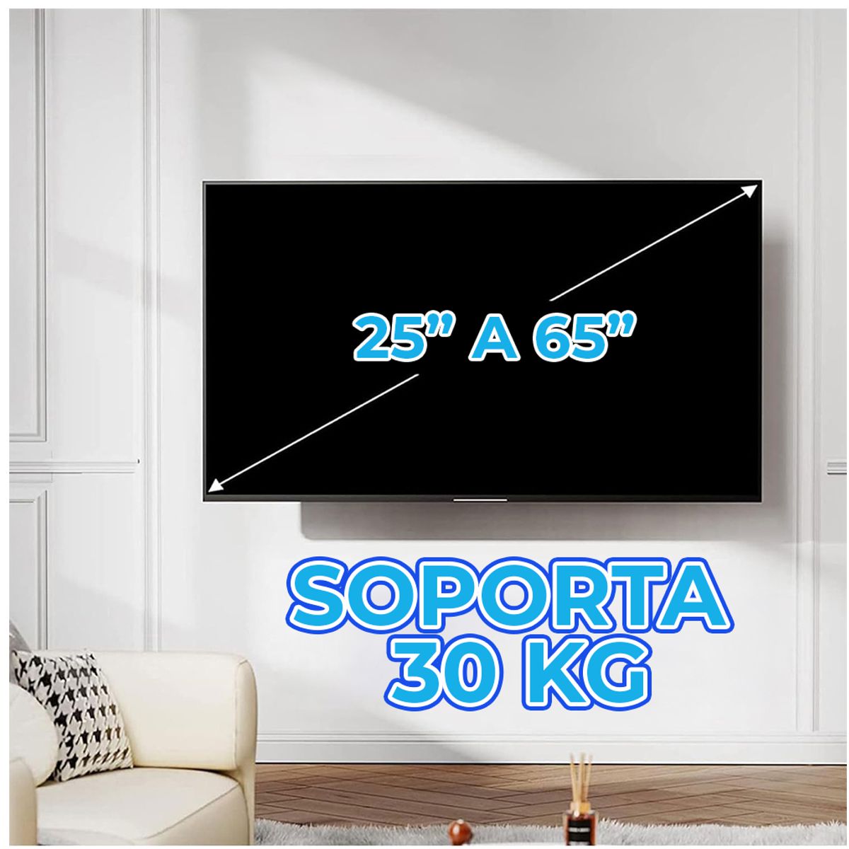 Foto 6 pulgar | Soporte Articulado De Tv Inclinable Para Montaje En Pared Compatible Con Pantallas De 25 A 65 Pulgadas