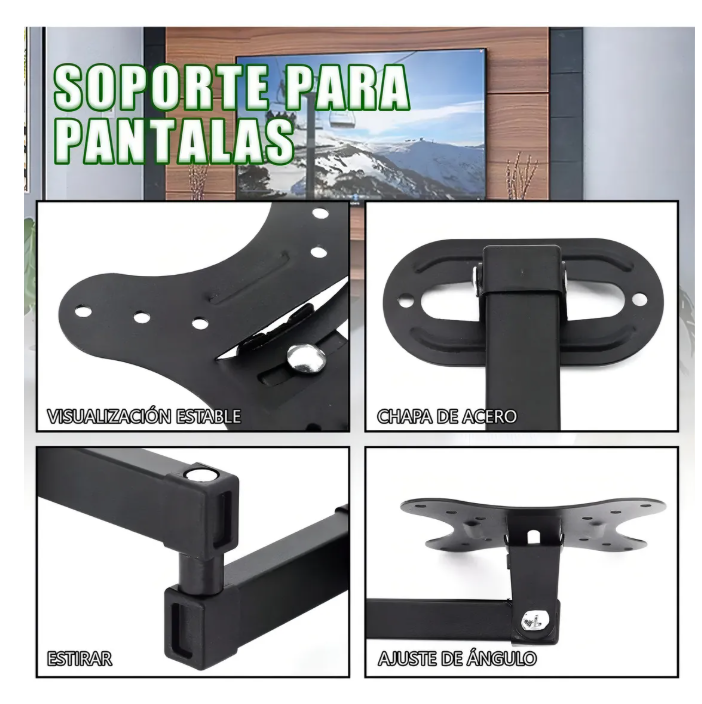 Foto 5 pulgar | Soporte Tv 24 Pulgadas Soporte Pantalla 14 Base Para Tele 27 Negro Soporte De Techo Para 24 Pulgadas Para Pantal