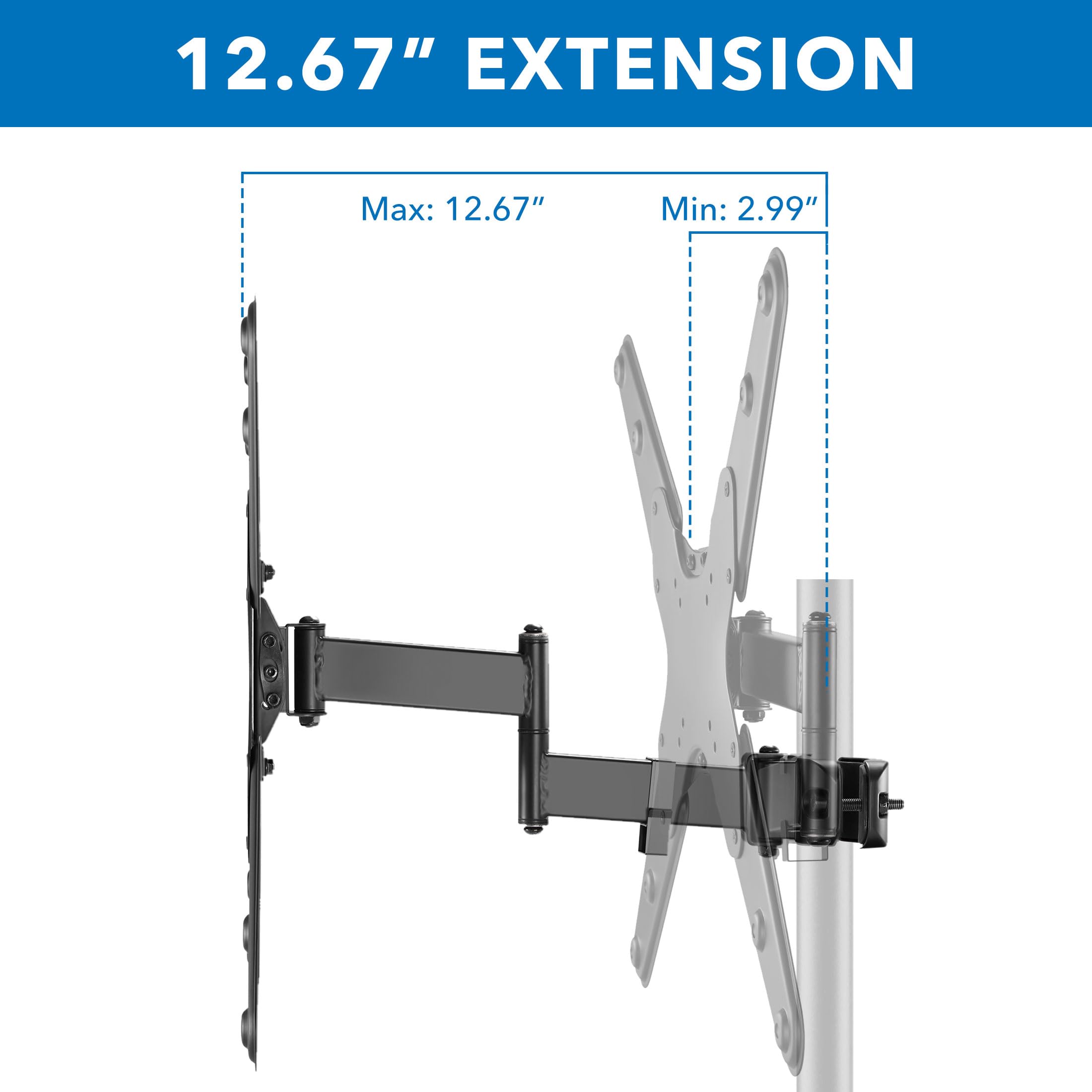 Foto 3 | Soporte Para Poste De Tv Mount-it! Vesa Universal Full Motion De 32 A 55 Pulgadas - Venta Internacional.