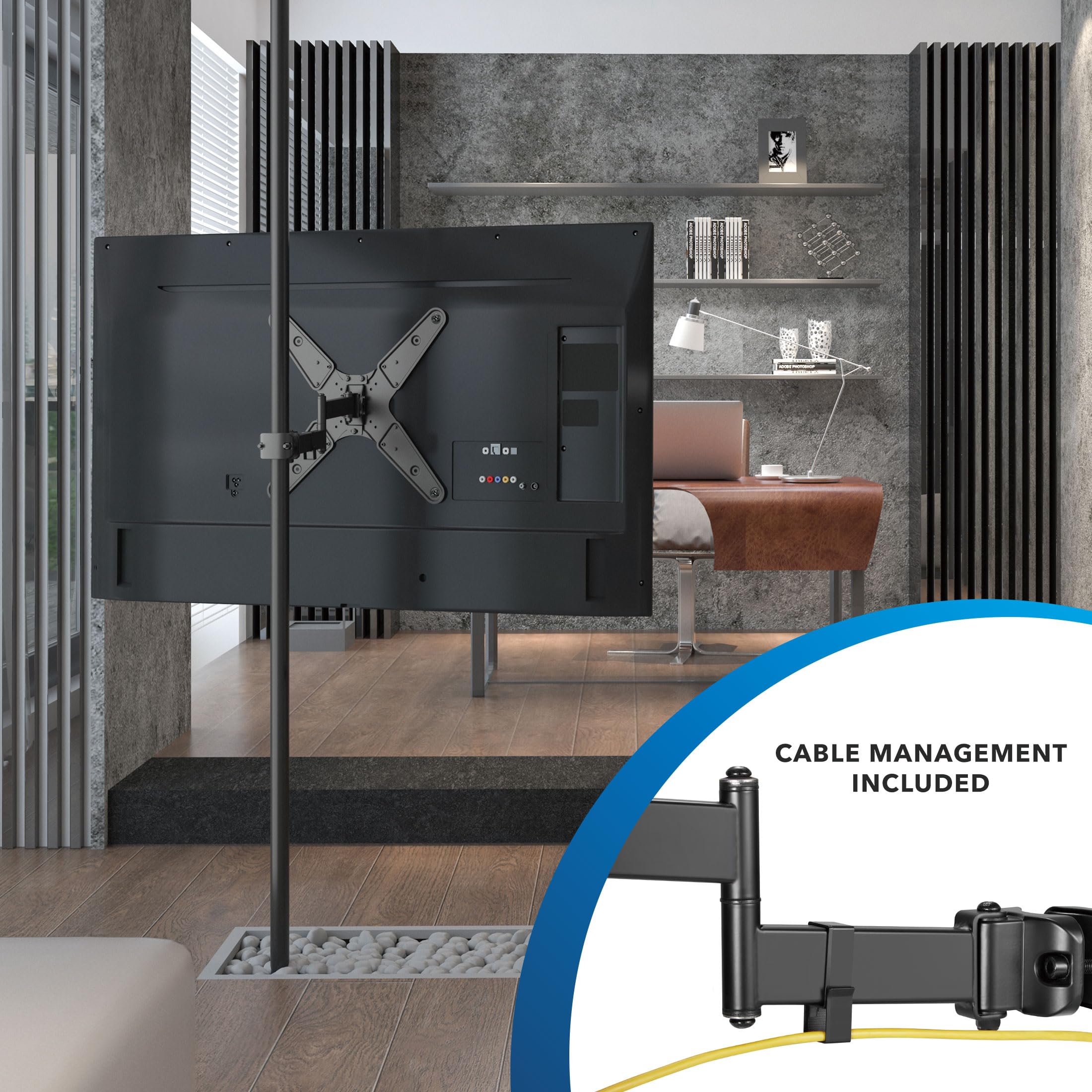 Foto 5 | Soporte Para Poste De Tv Mount-it! Vesa Universal Full Motion De 32 A 55 Pulgadas - Venta Internacional.
