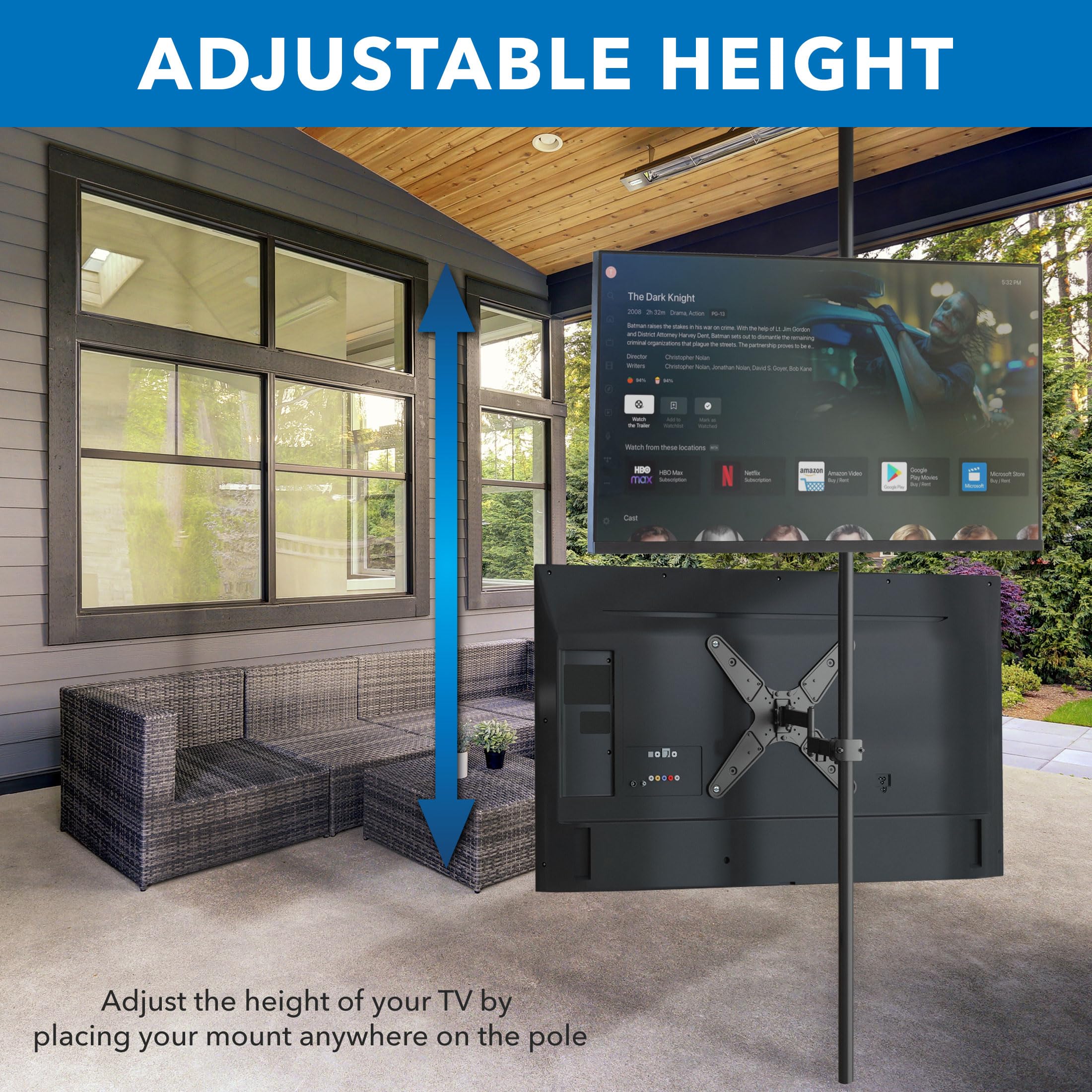 Foto 7 | Soporte Para Poste De Tv Mount-it! Vesa Universal Full Motion De 32 A 55 Pulgadas - Venta Internacional.