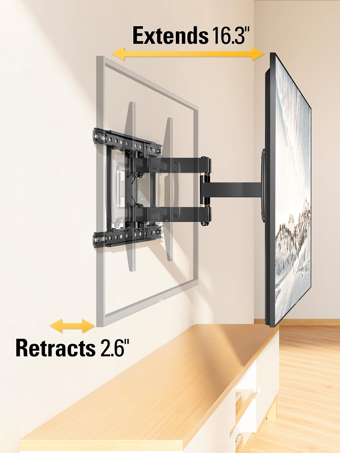 Foto 4 pulgar | Soporte De Pared Ideal Para Televisores De 42 A 84 Pulgadas Full Motion - Venta Internacional.