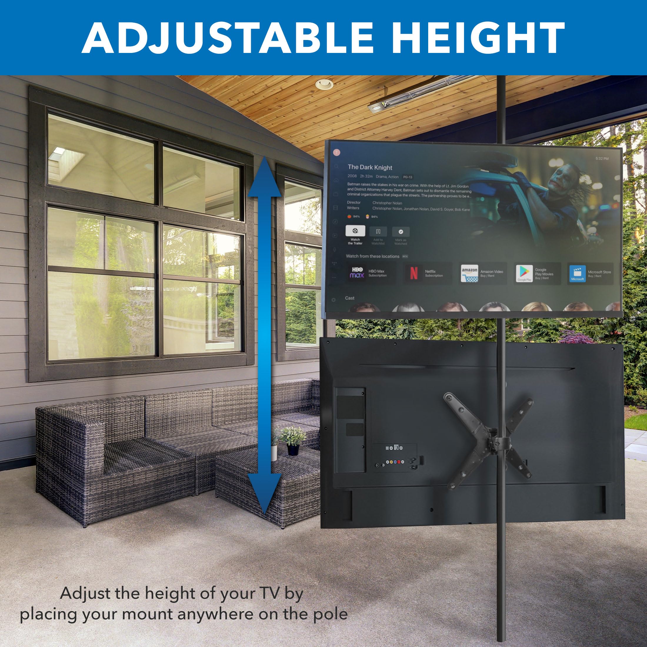 Foto 3 | Soporte Para Poste De Tv Mount-it! Se Adapta A 32 A 55 Pantallas Vesa De 75 X 75 A 400 X 400 - Venta Internacional.